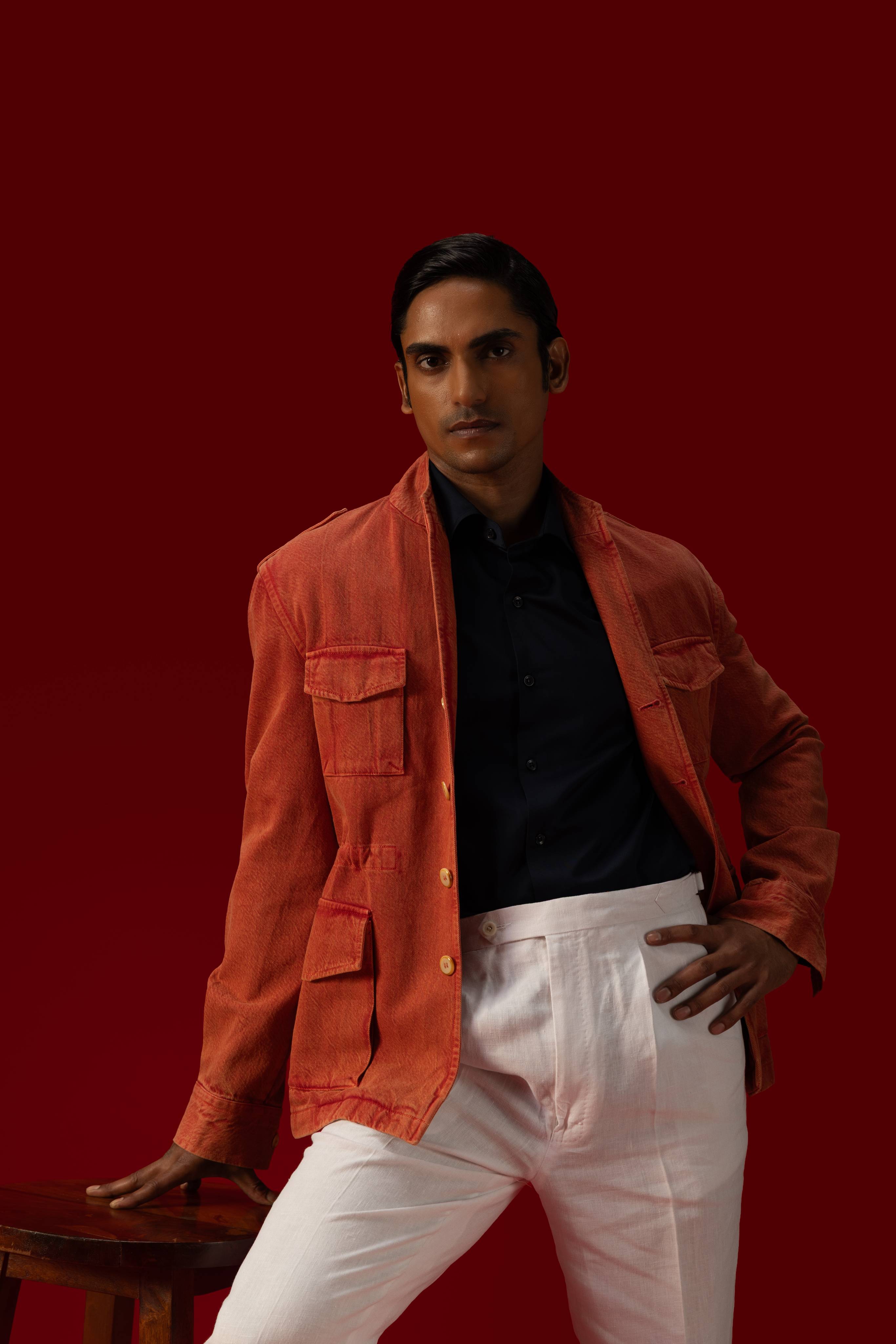 Raam Jacket In Terracotta Denim