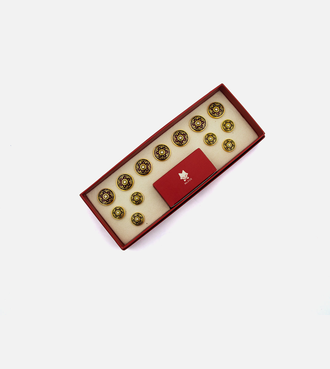 House Essential Minakari Buttons - Red Kuwal