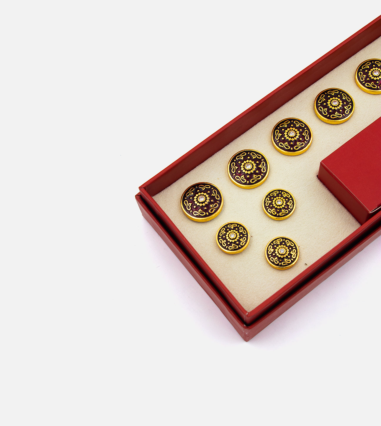 House Essential Minakari Buttons - Red Kuwal