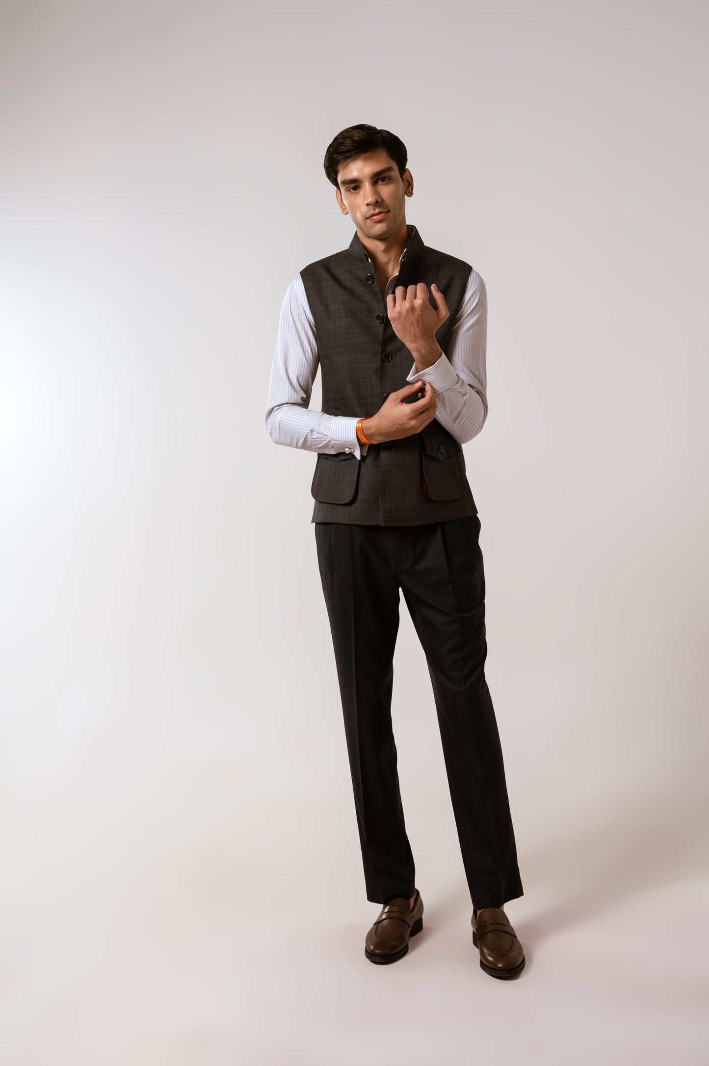 Sadri In Grey Tropical Wool