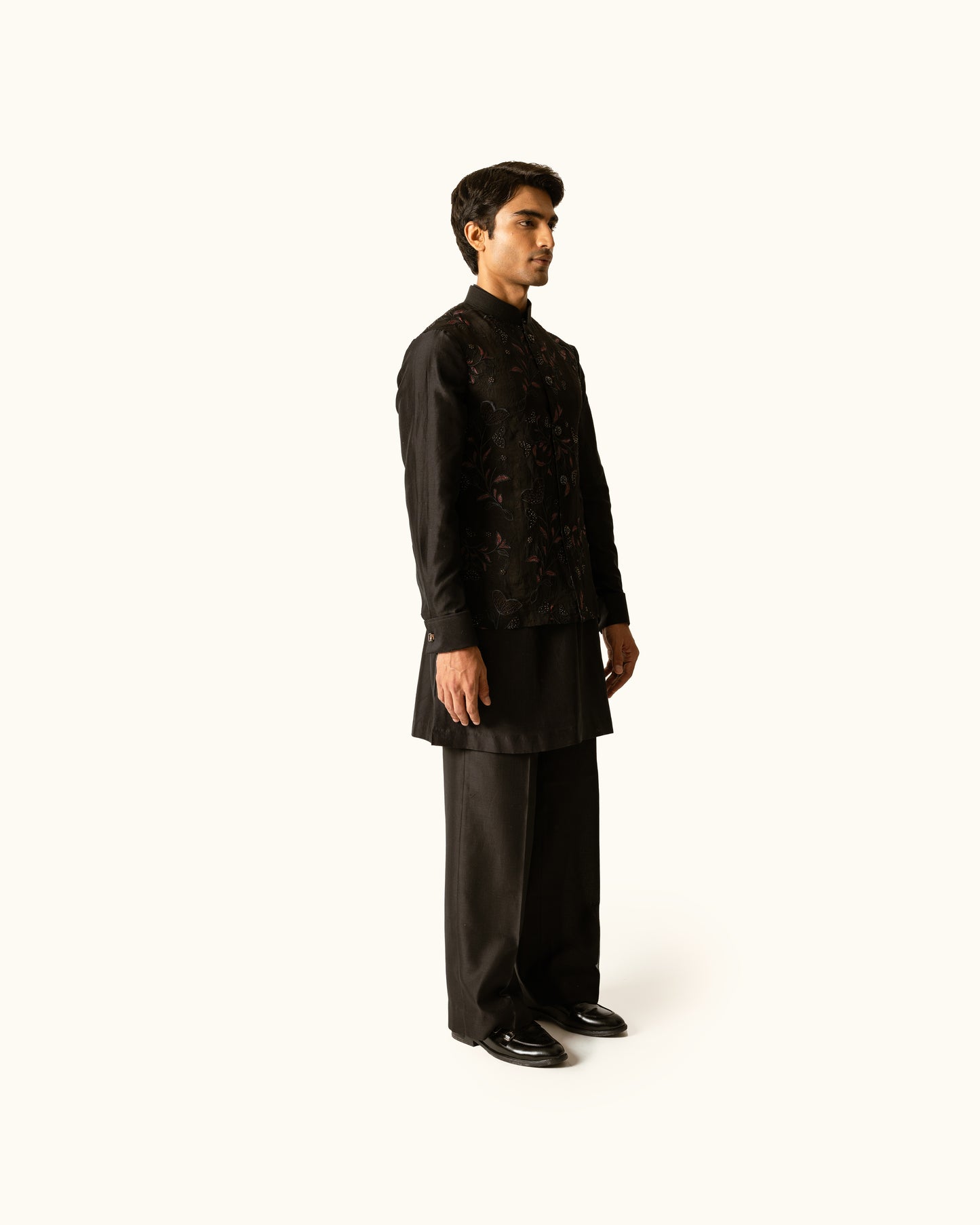 Black organza Sadri
