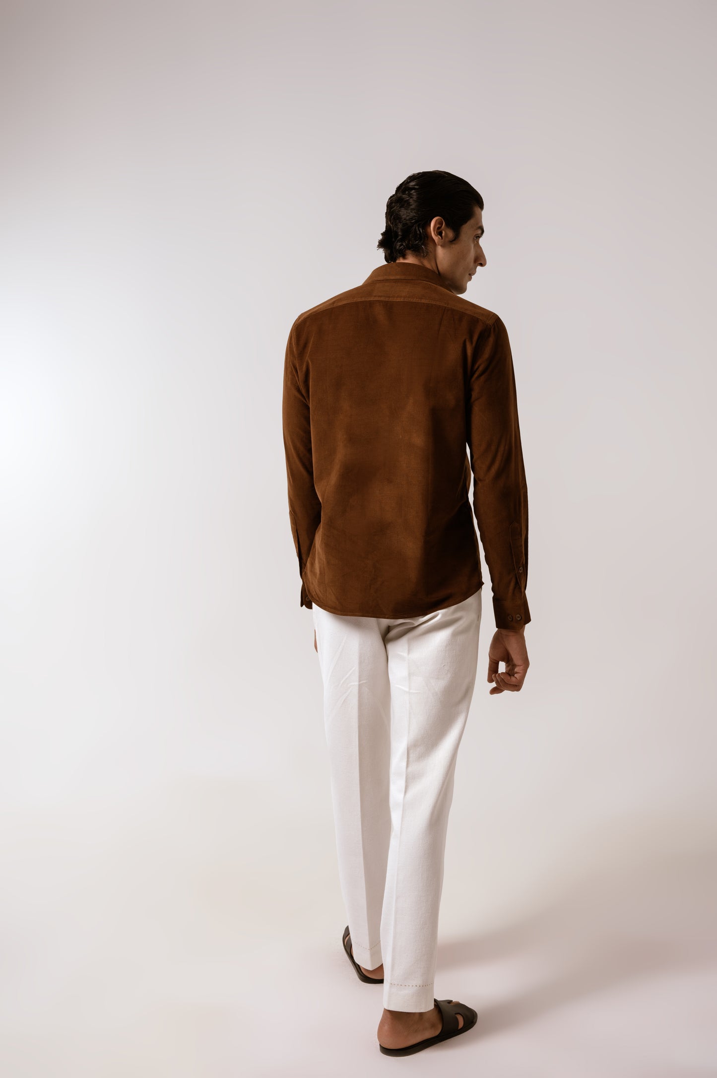 Corduroy Shirt in Chocolate Brown