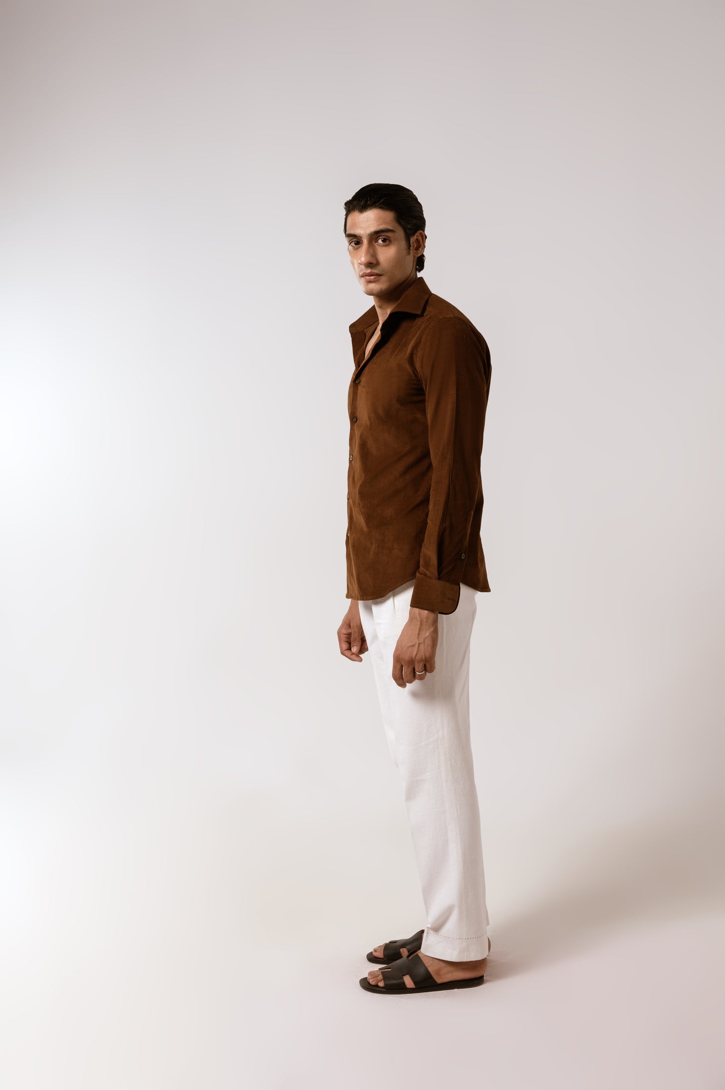 Corduroy Shirt in Chocolate Brown