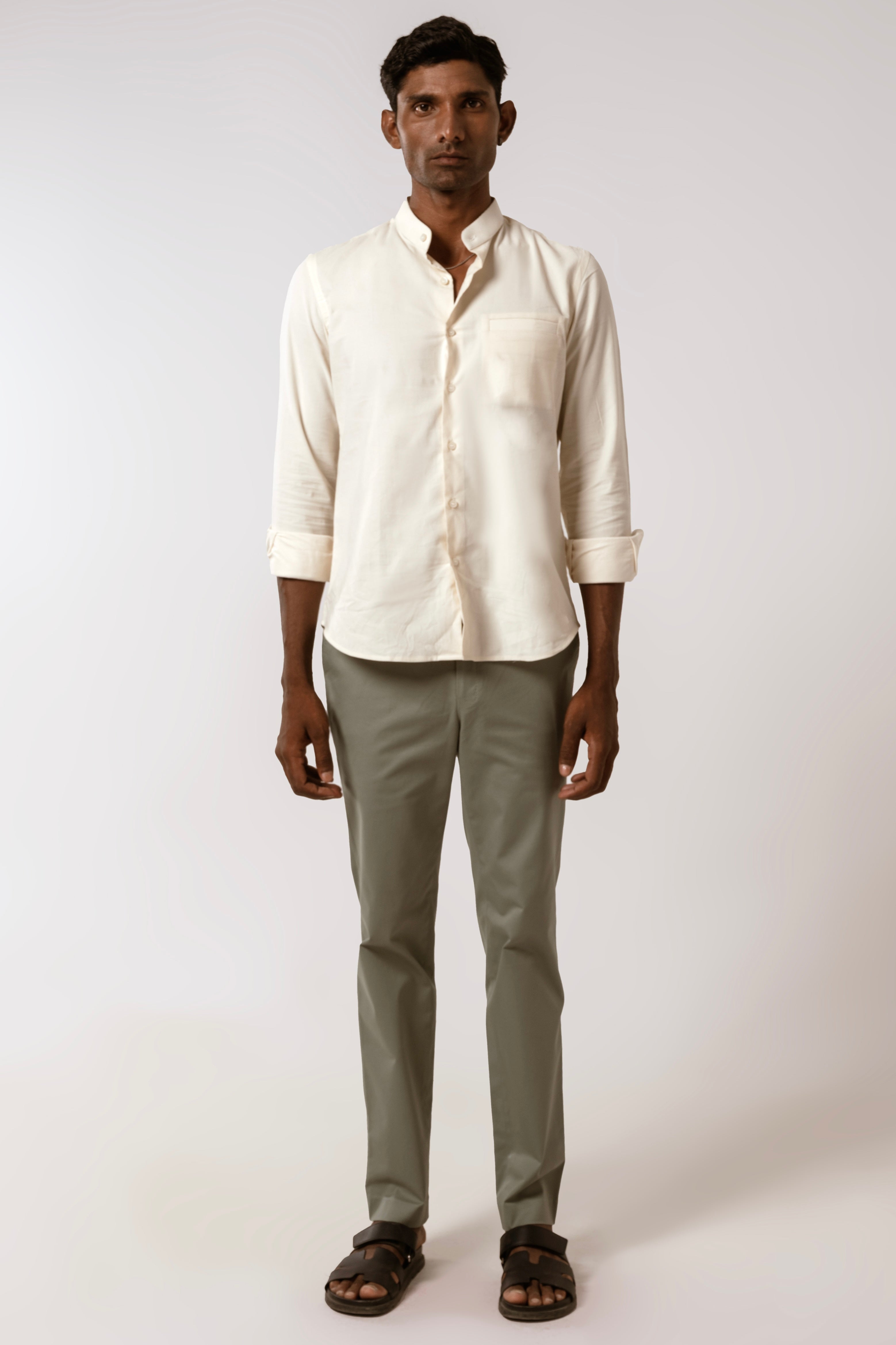 Corduroy Shirt in Ecru