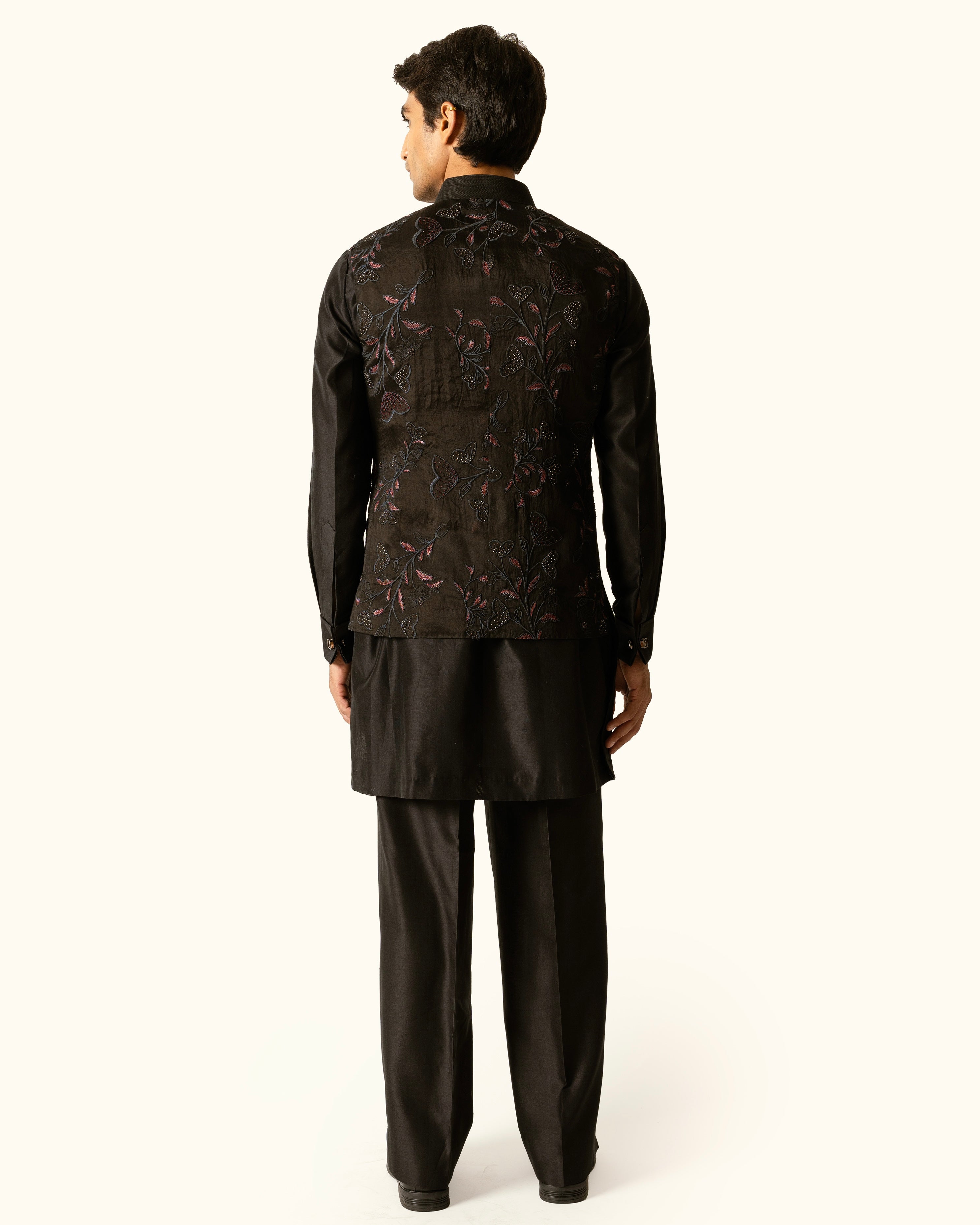 Black organza Sadri