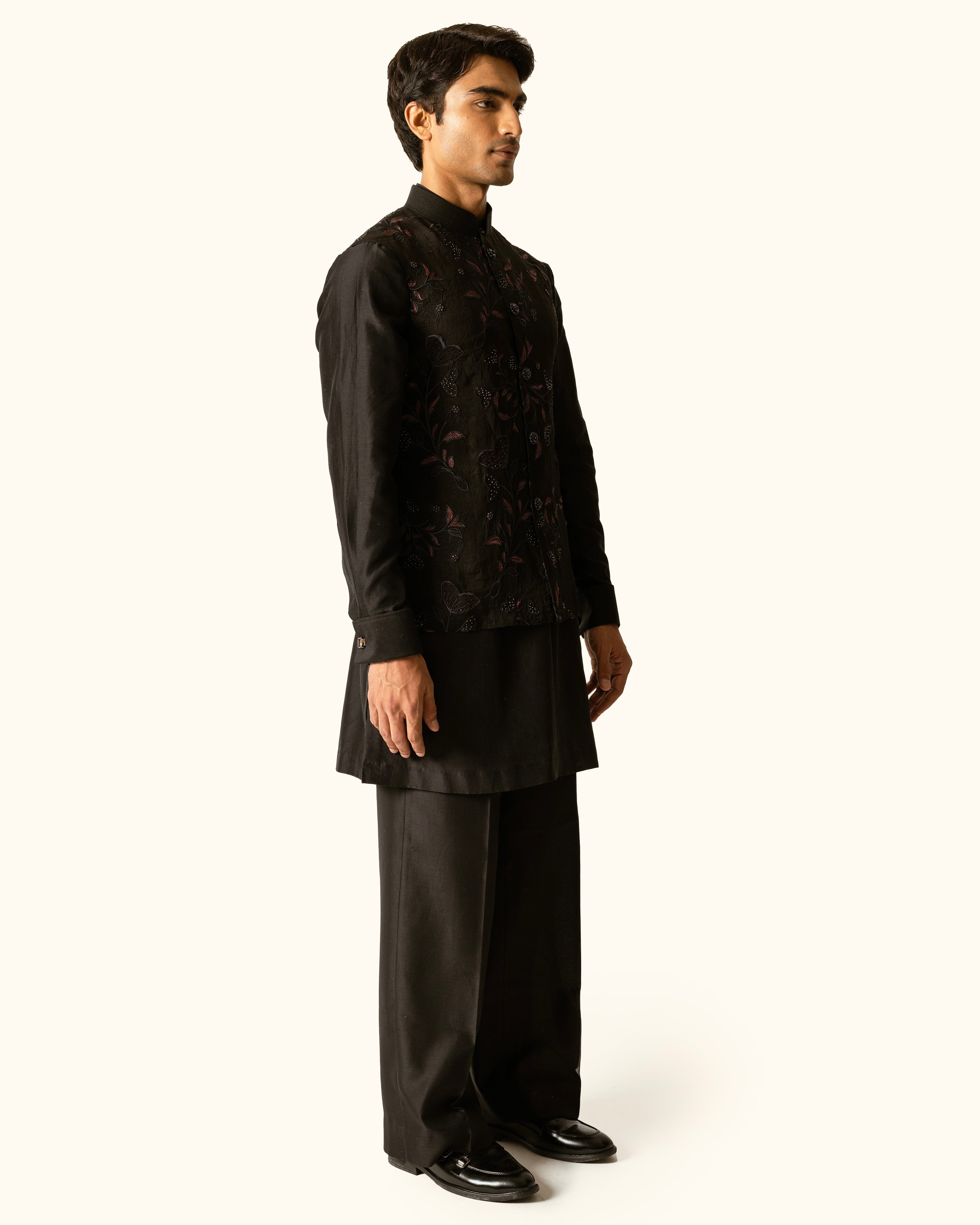 Black organza Sadri