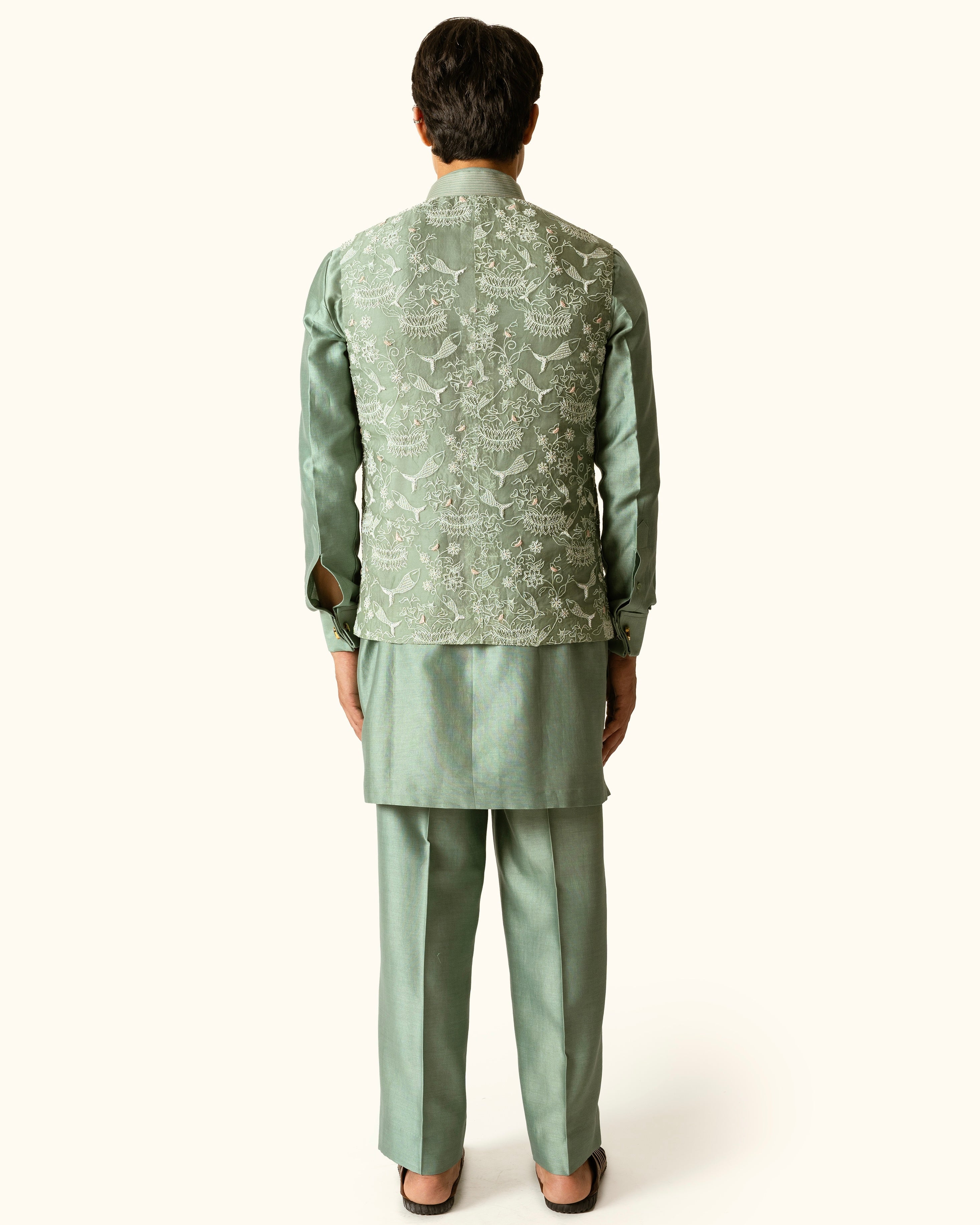 Sage Green Fish Sadri