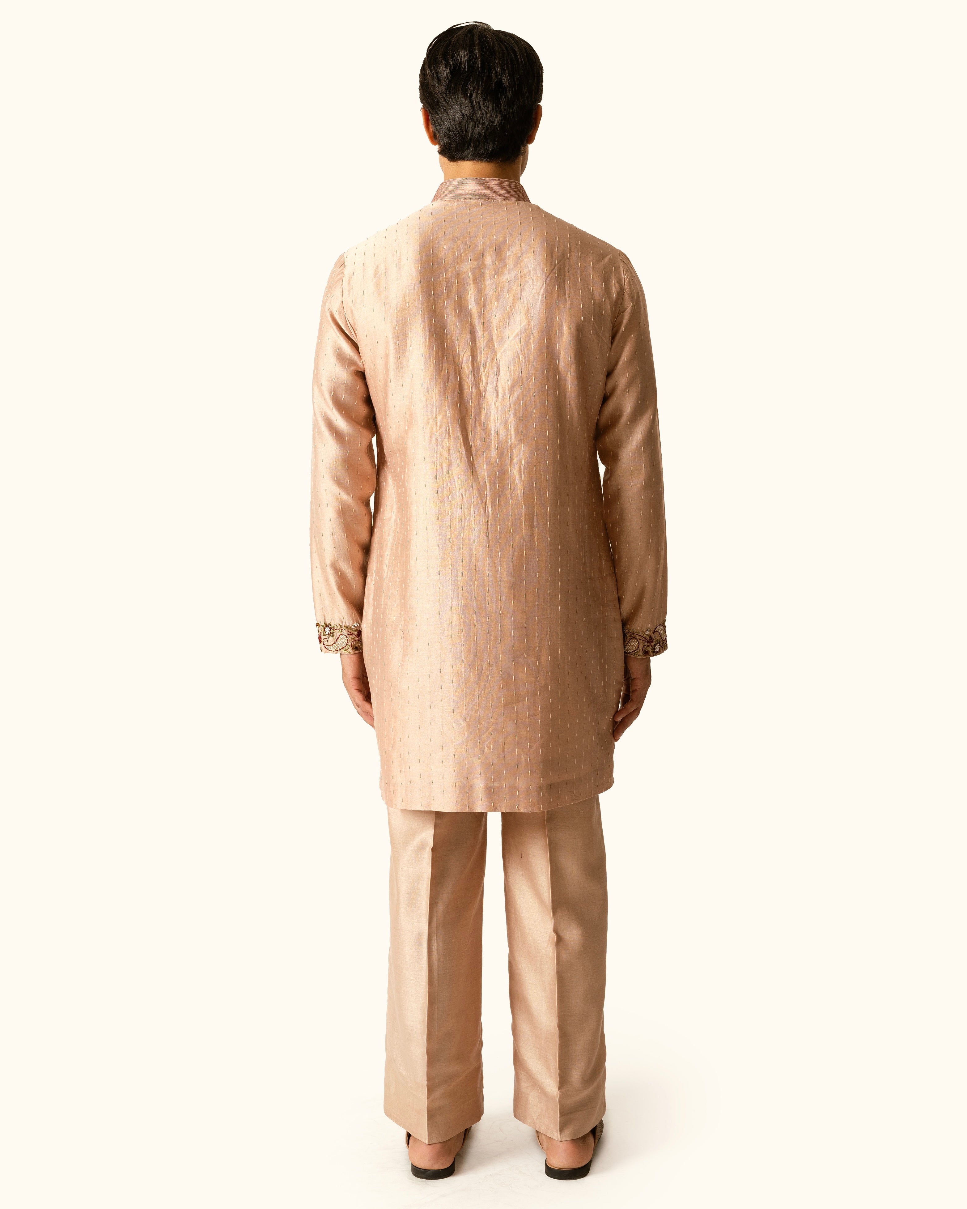 Rose Gold Kurta Set in Chanderi Silk