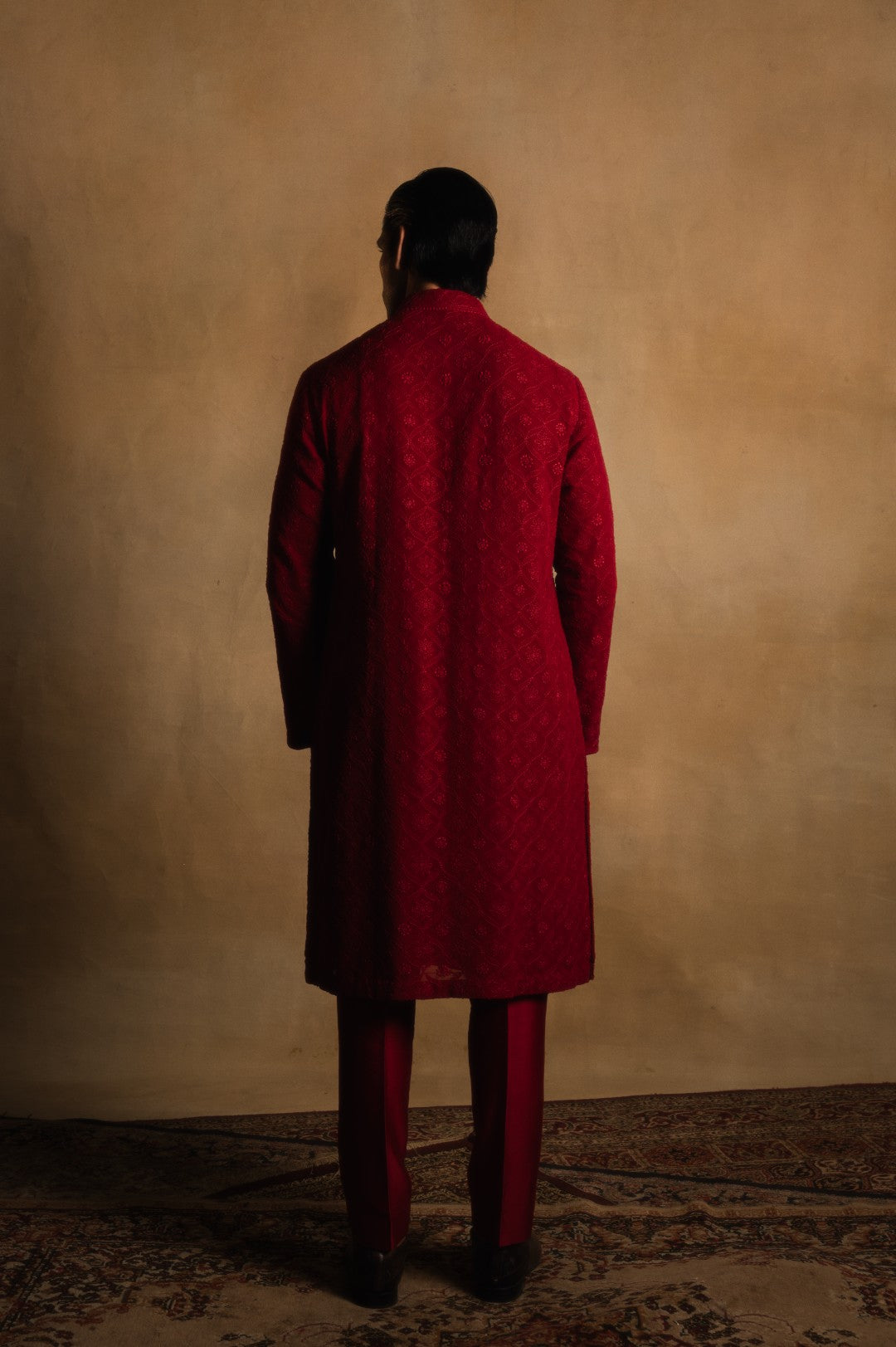 Chikankari Kurta in Terracotta