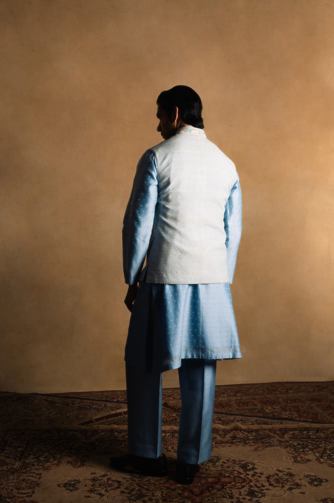 Floral Sadri in Mist Blue