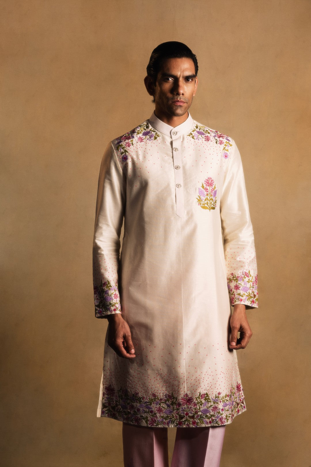 Chanderi Silk Kurta in Cream
