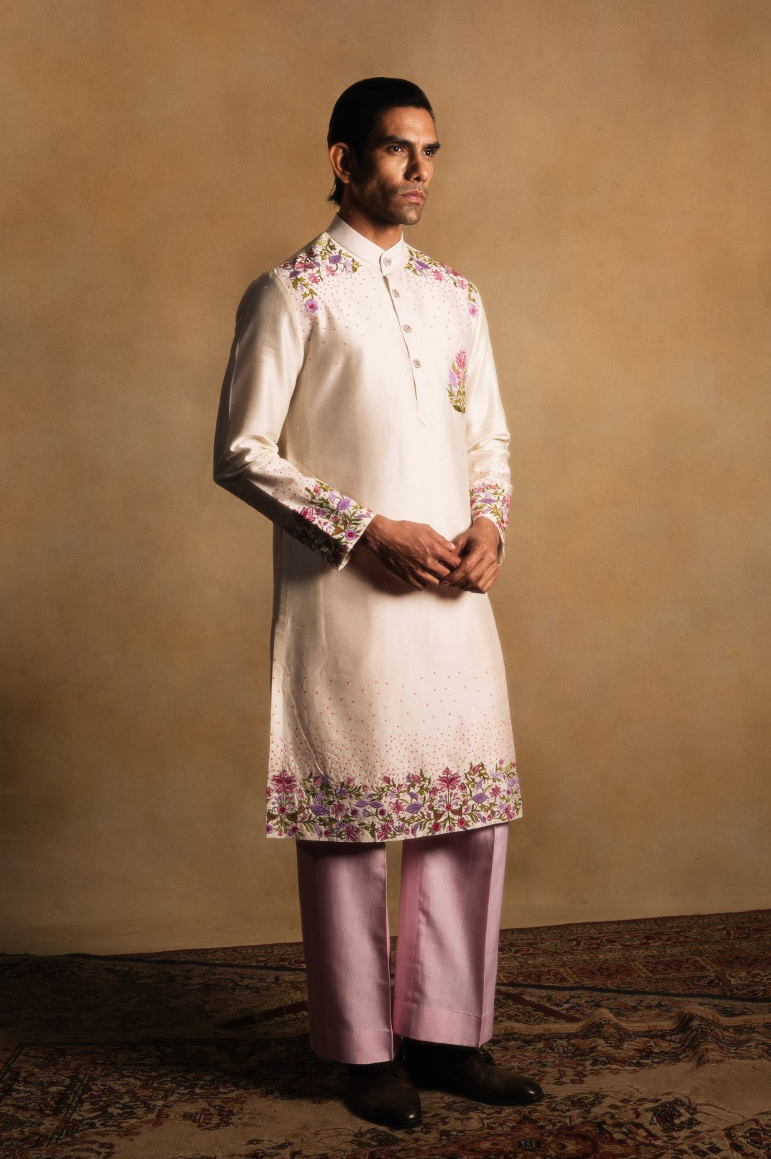 Chanderi Silk Kurta in Cream