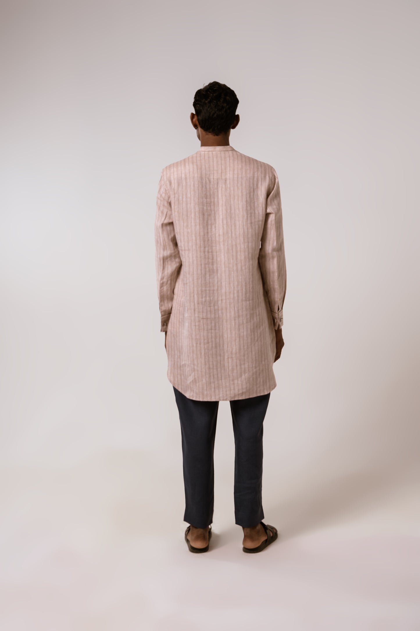 Dusty Coral Striped Kurta