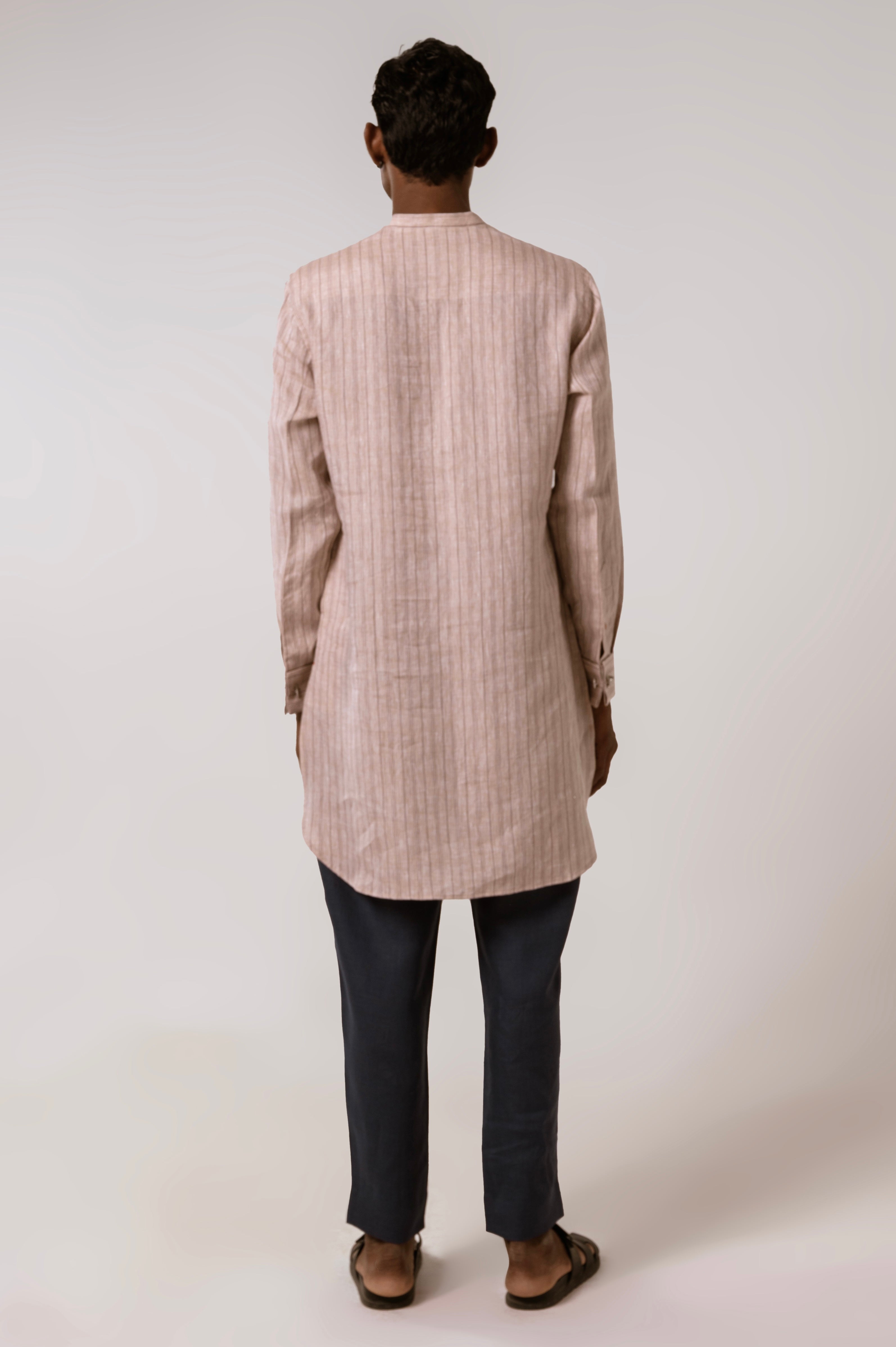 Dusty Coral Striped Kurta