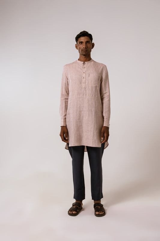 Dusty Coral Striped Kurta