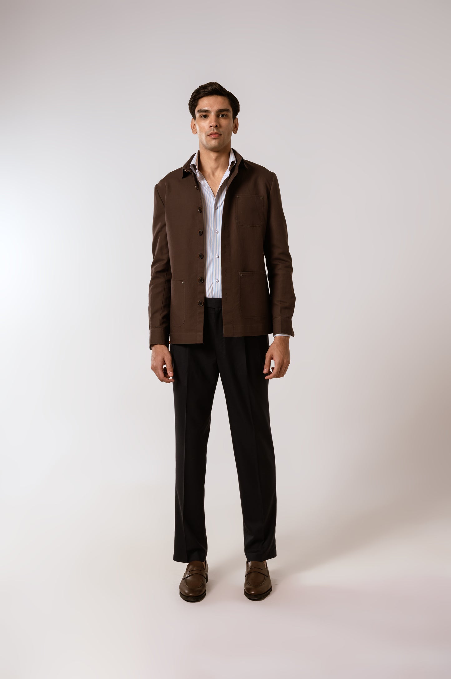 Worker Jacket in Chocolate Brown