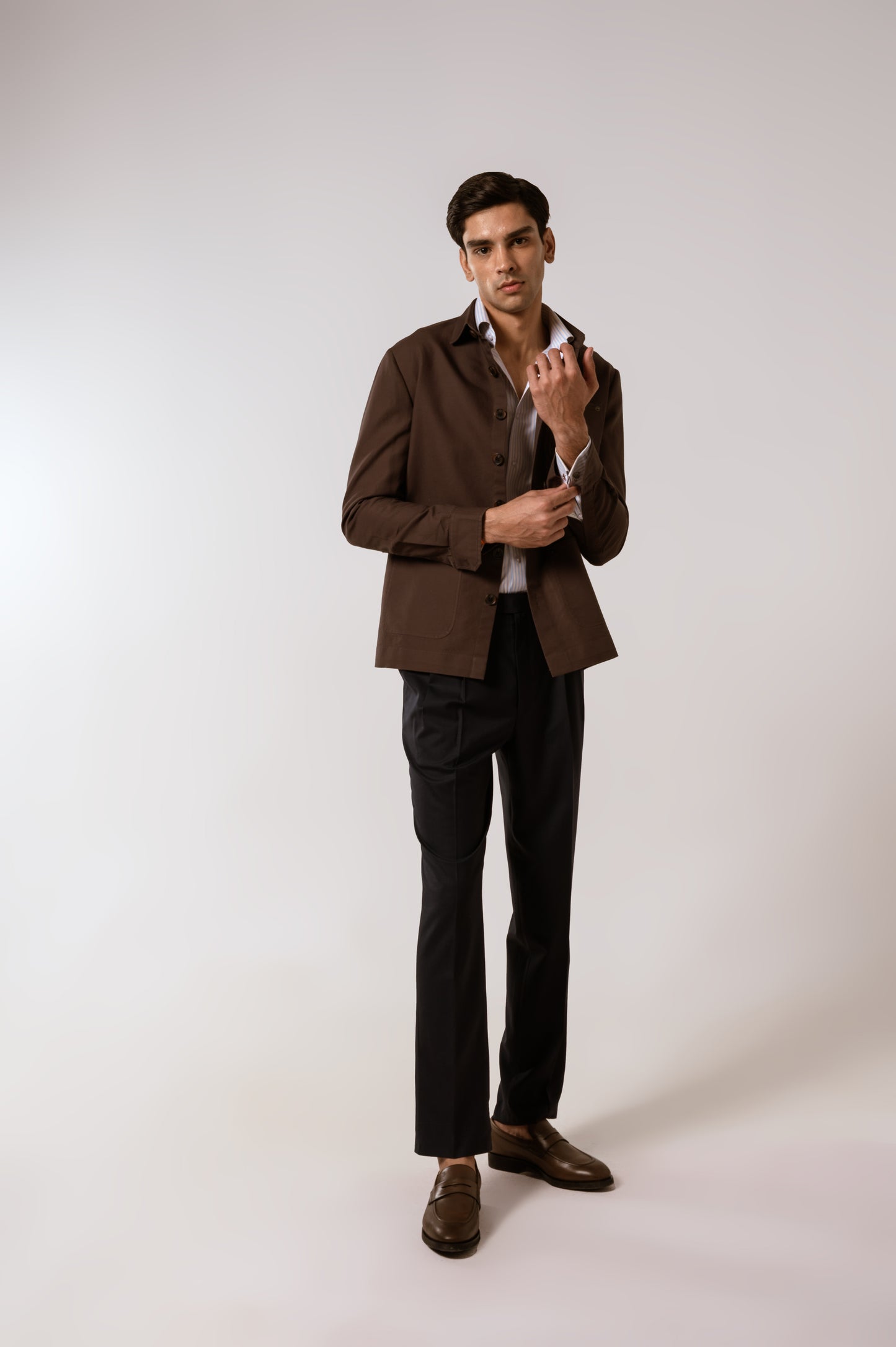 Worker Jacket in Chocolate Brown