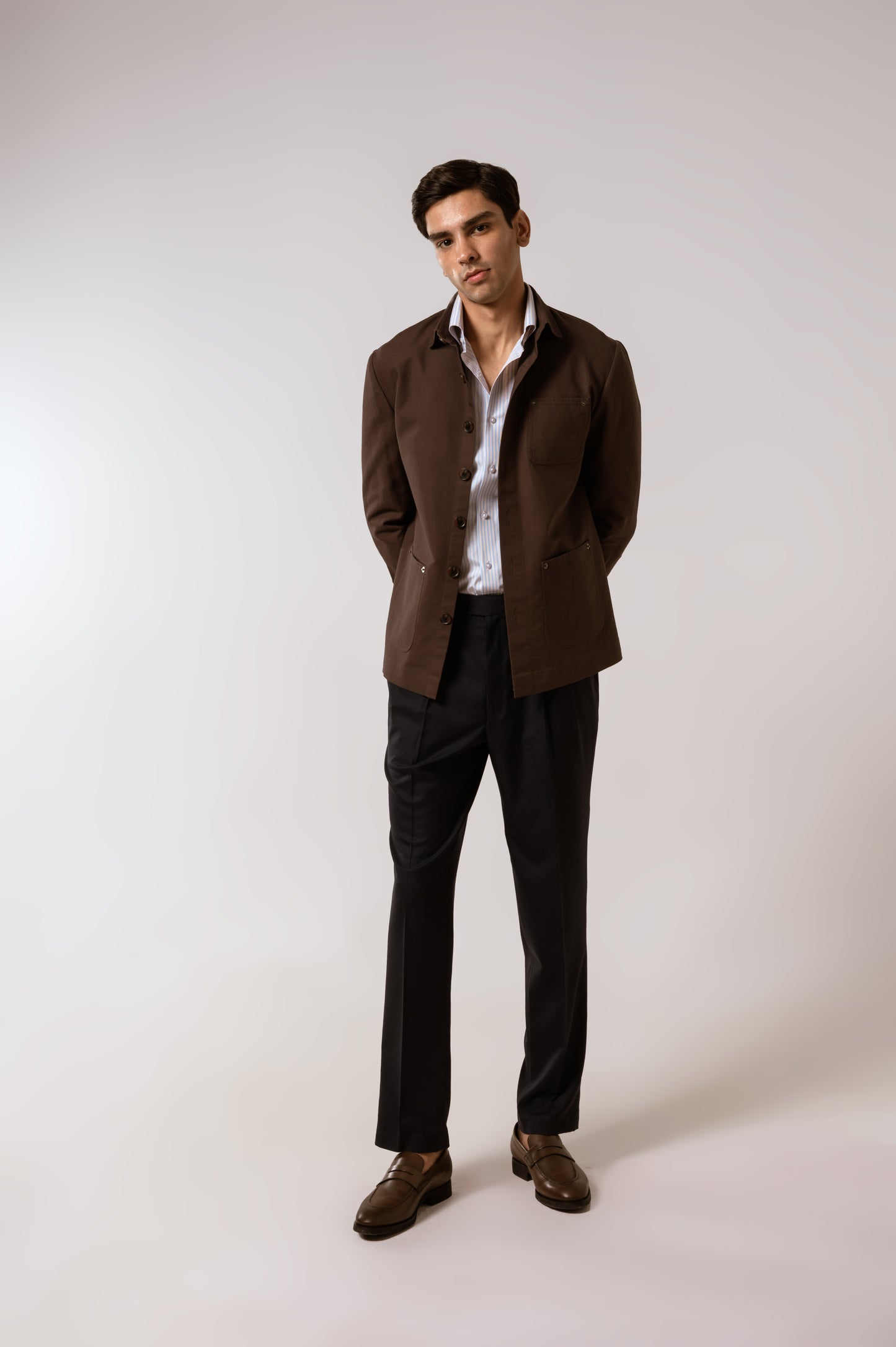 Worker Jacket in Chocolate Brown