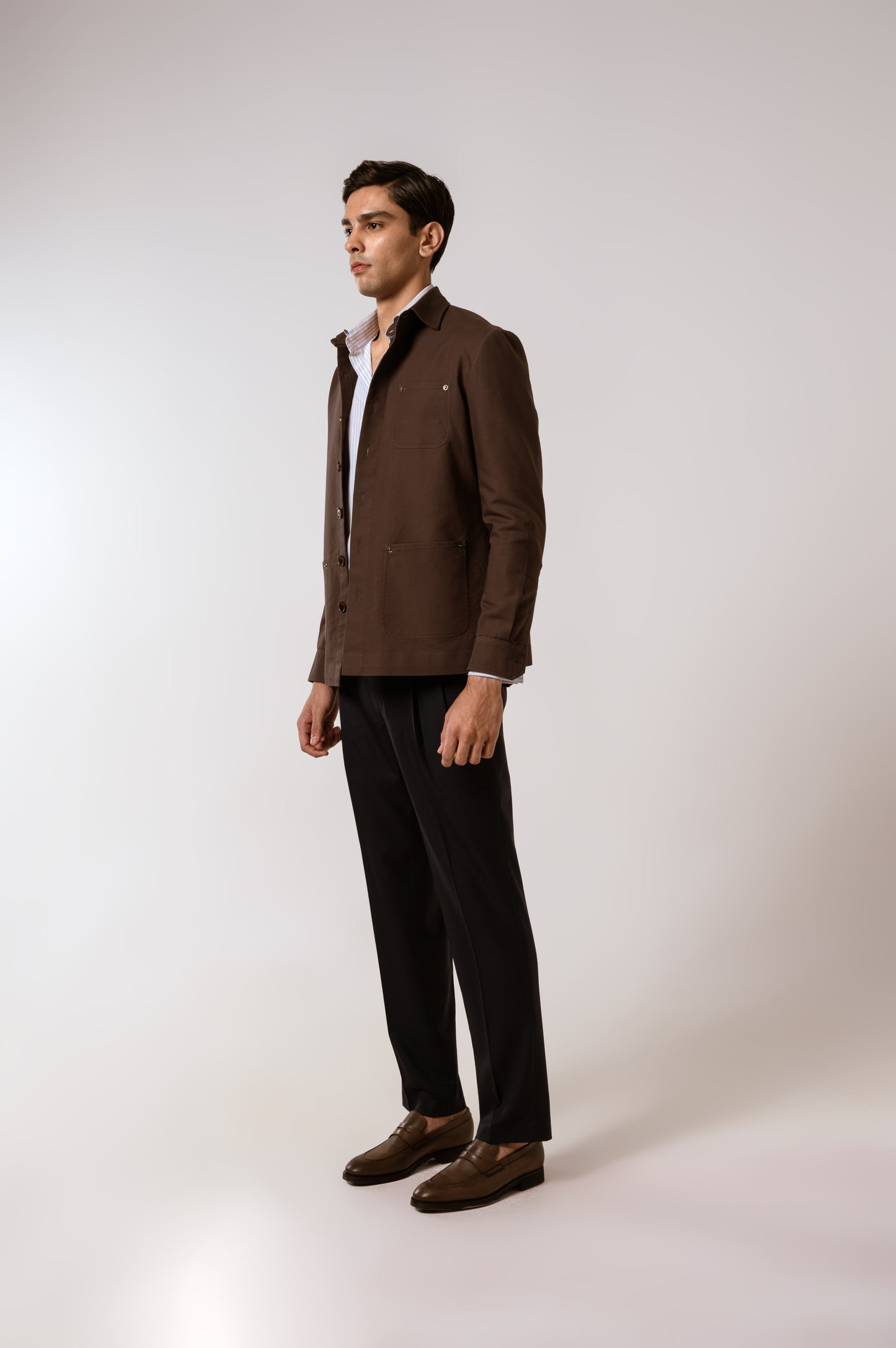 Worker Jacket in Chocolate Brown
