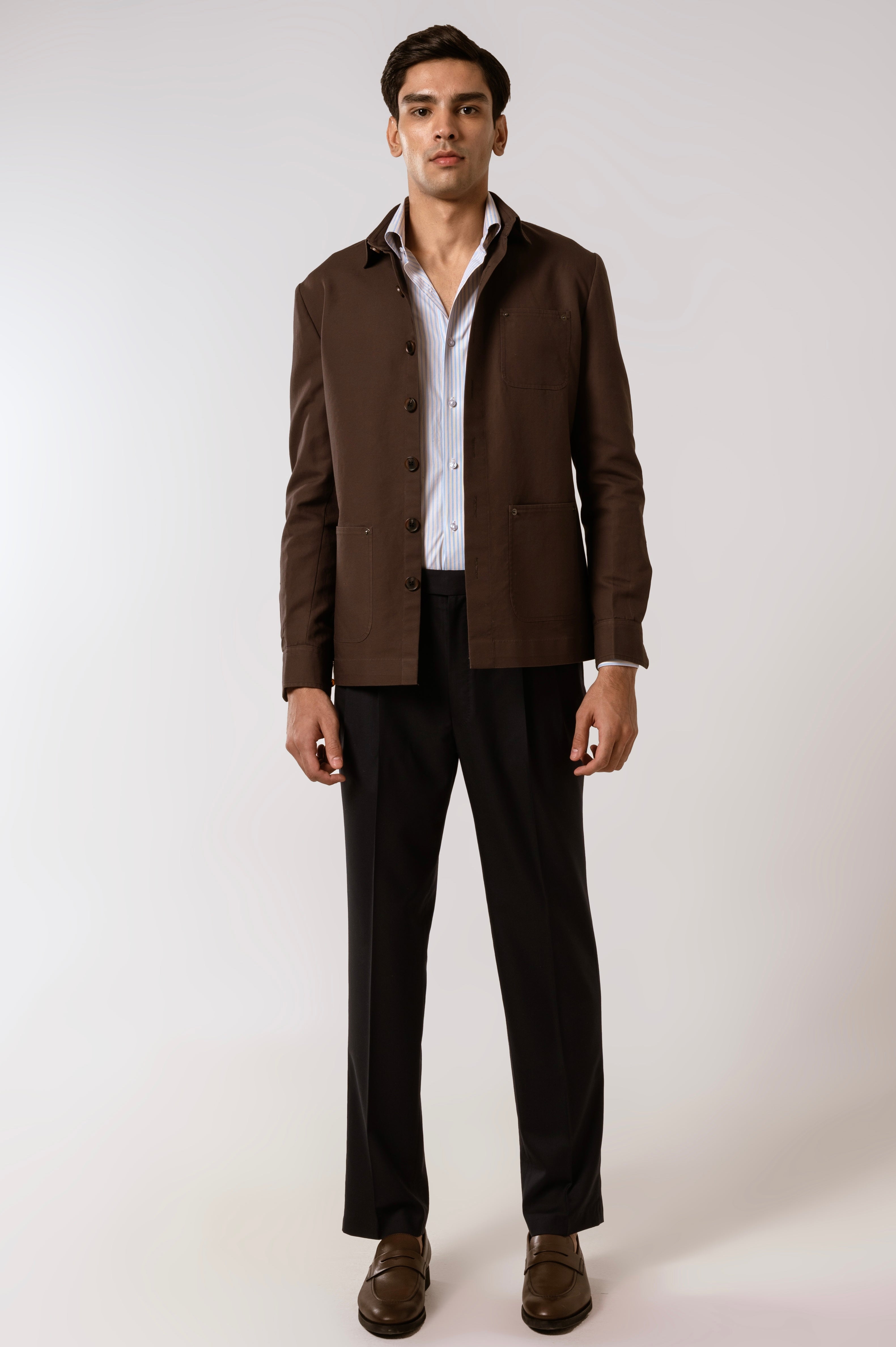 Worker Jacket in Chocolate Brown