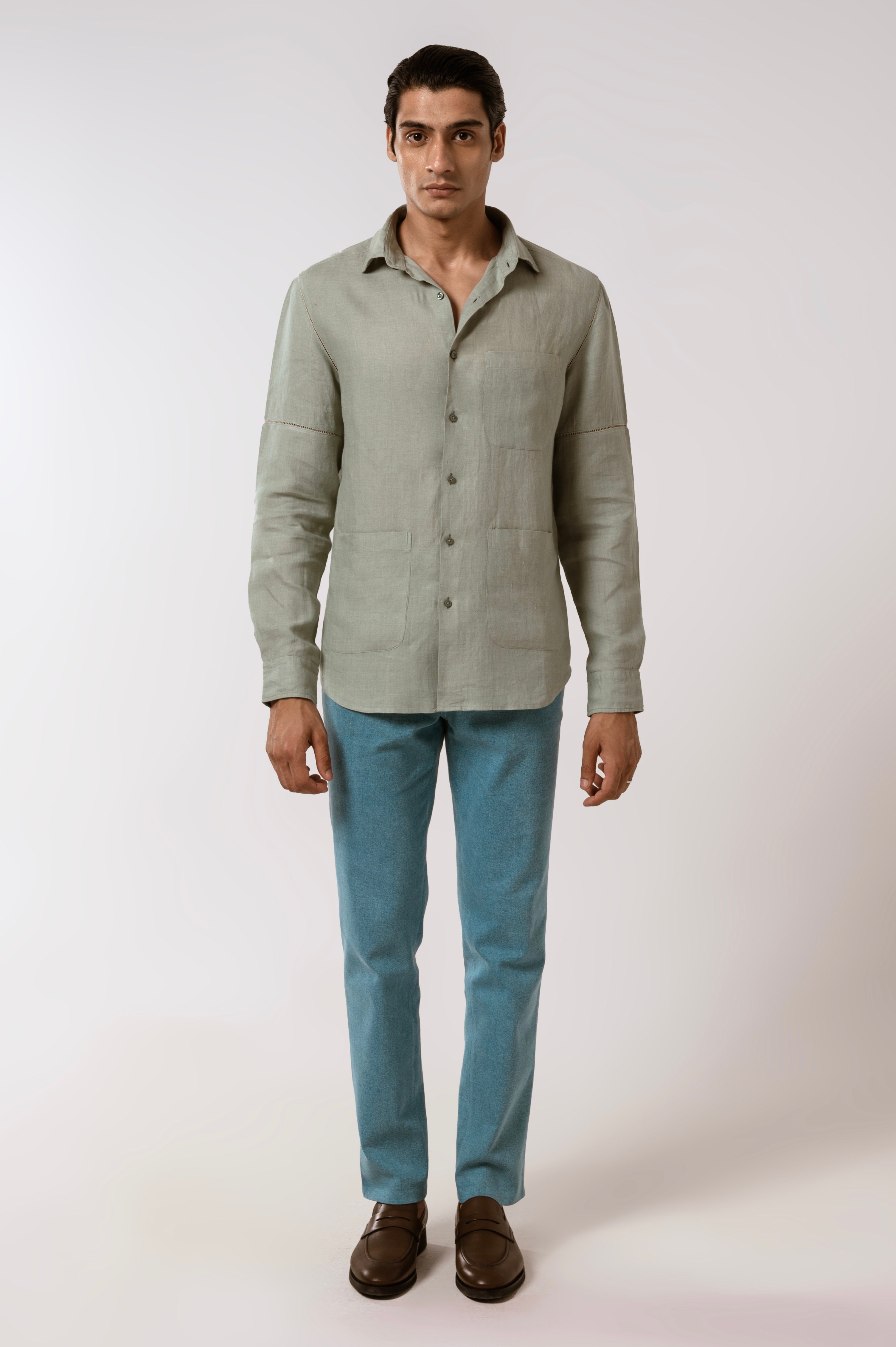 Linen shirt in sage Green