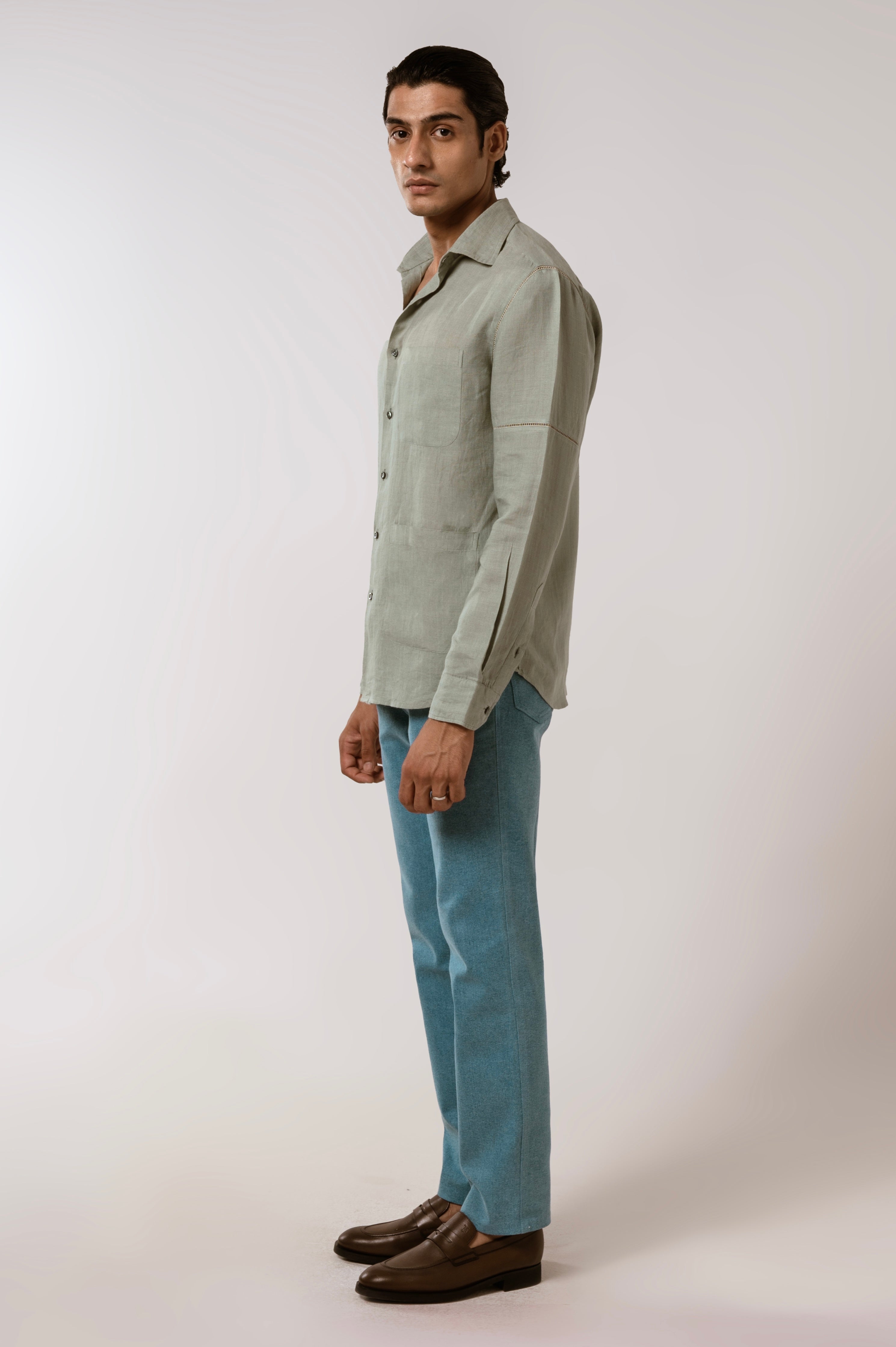 Linen shirt in sage Green