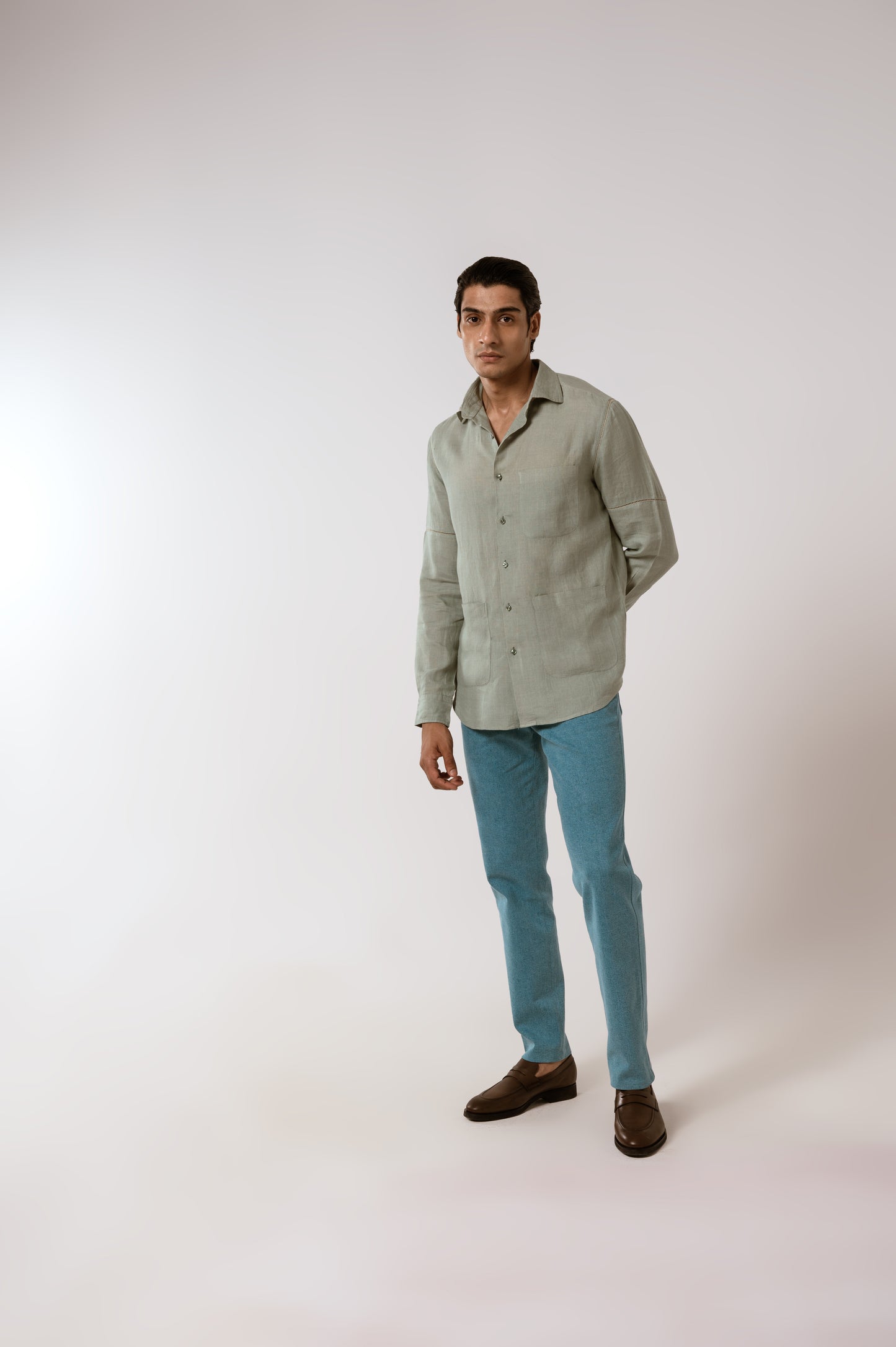Linen shirt in sage Green