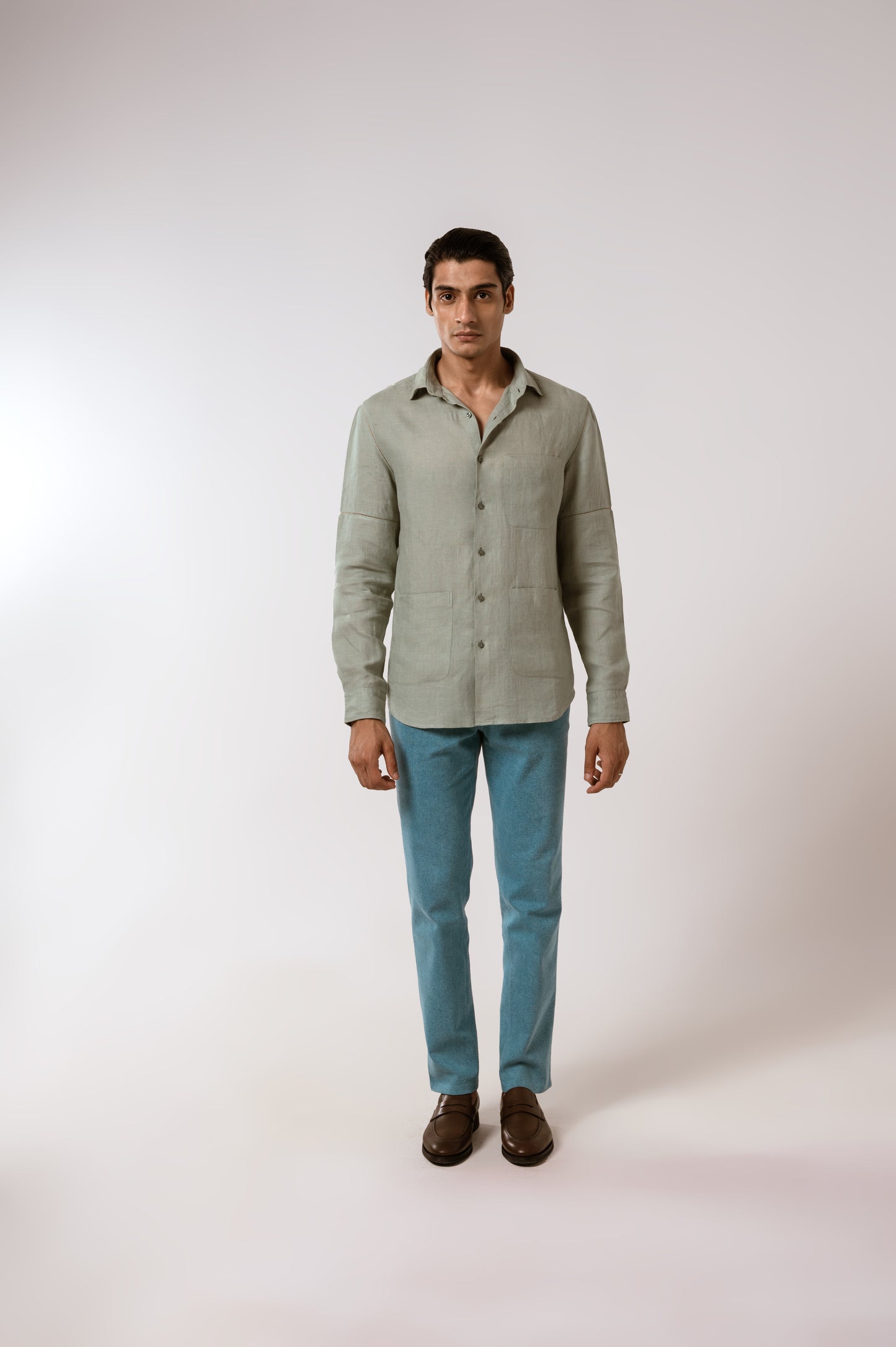 Linen shirt in sage Green