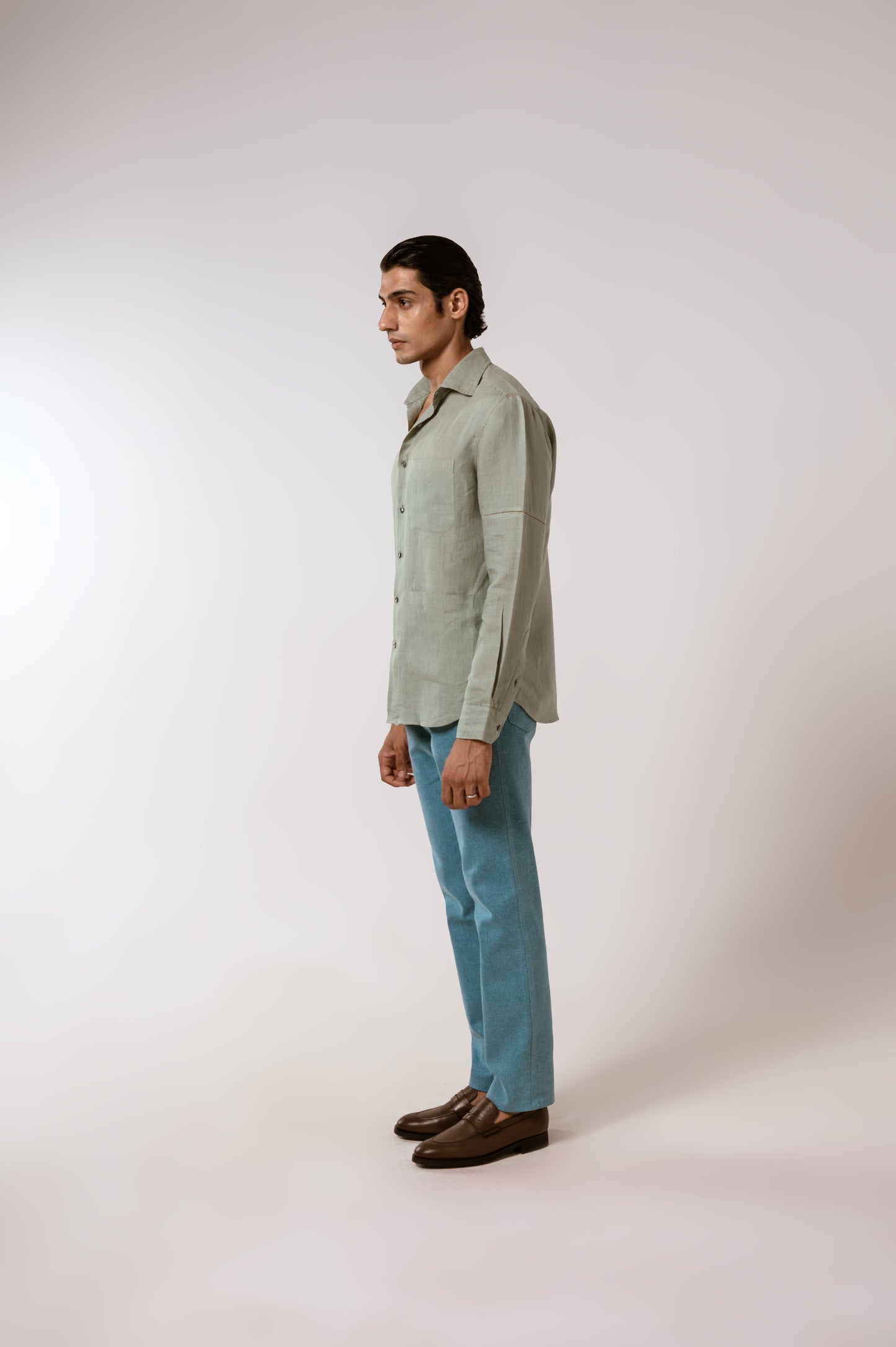Linen shirt in sage Green