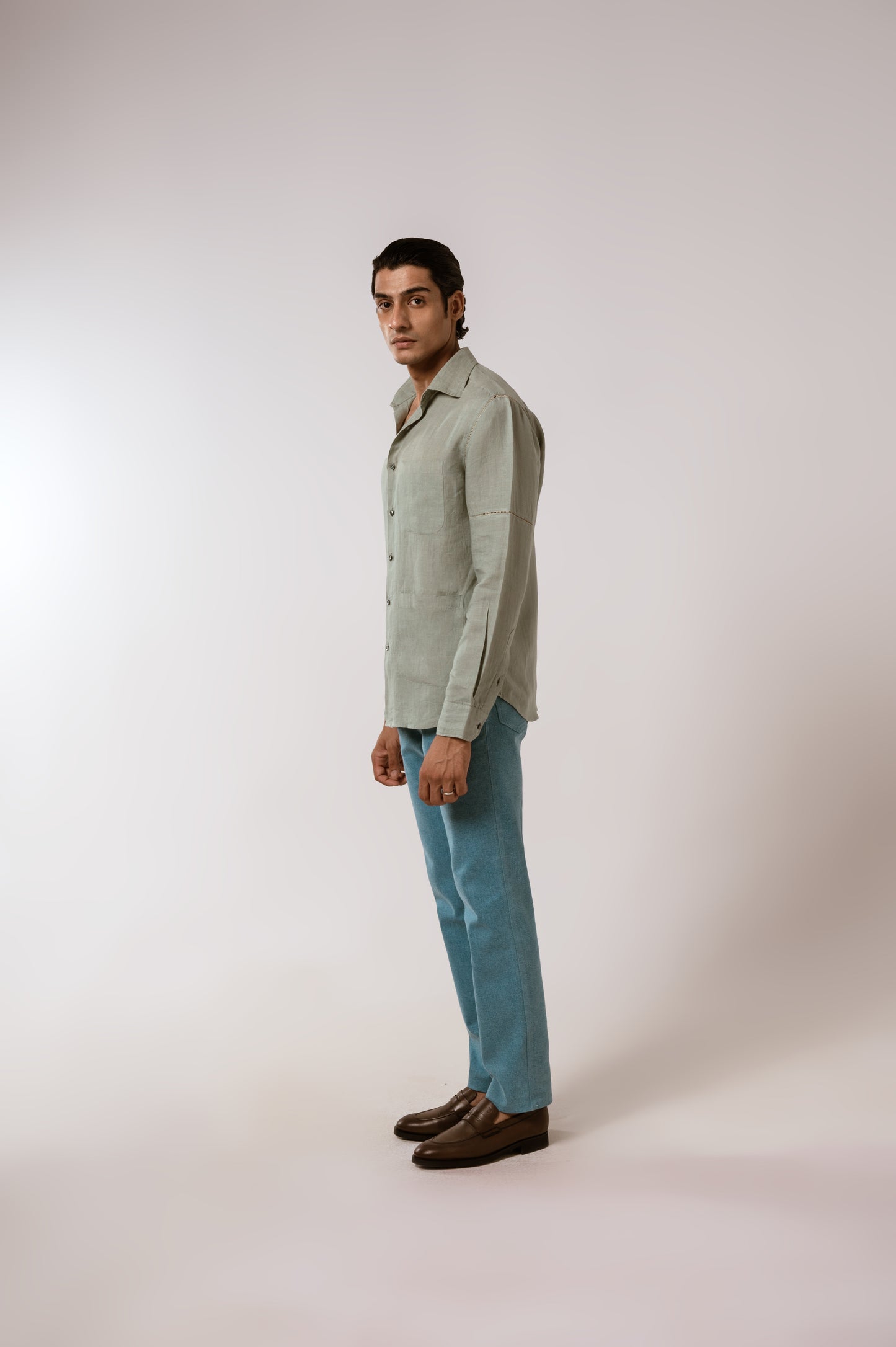 Linen shirt in sage Green
