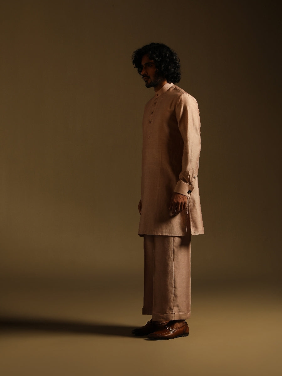 Brown Chanderi Silk Kurta & Pajama