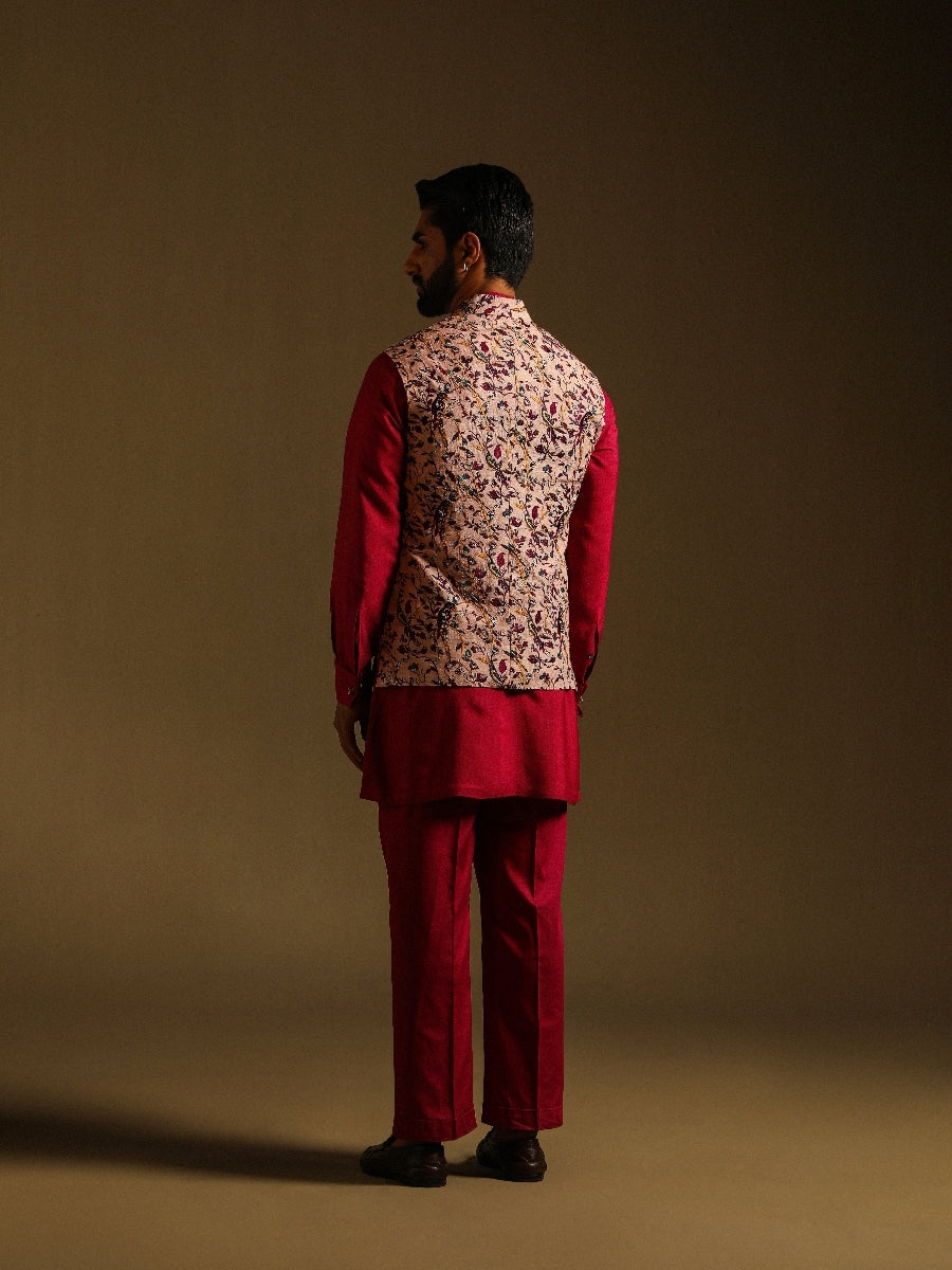 Pink Hand Embroidered Sadri