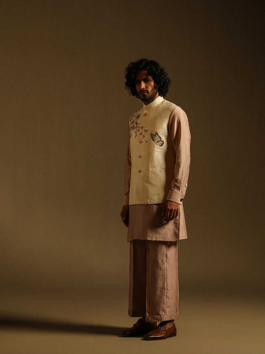 Cream Sequenced Sadri