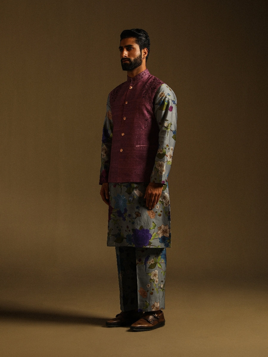 Amethyst Embroidered Sadri