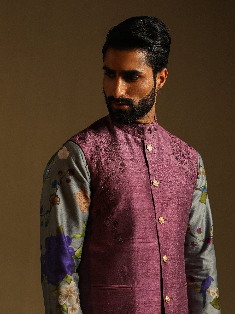 Amethyst Embroidered Sadri