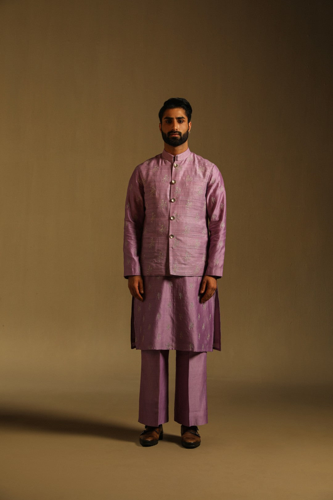 Orchid Mauve Zari Embroidered Sadri