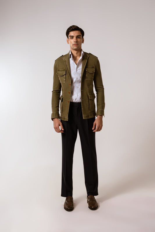Raam Jacket in Green Denim