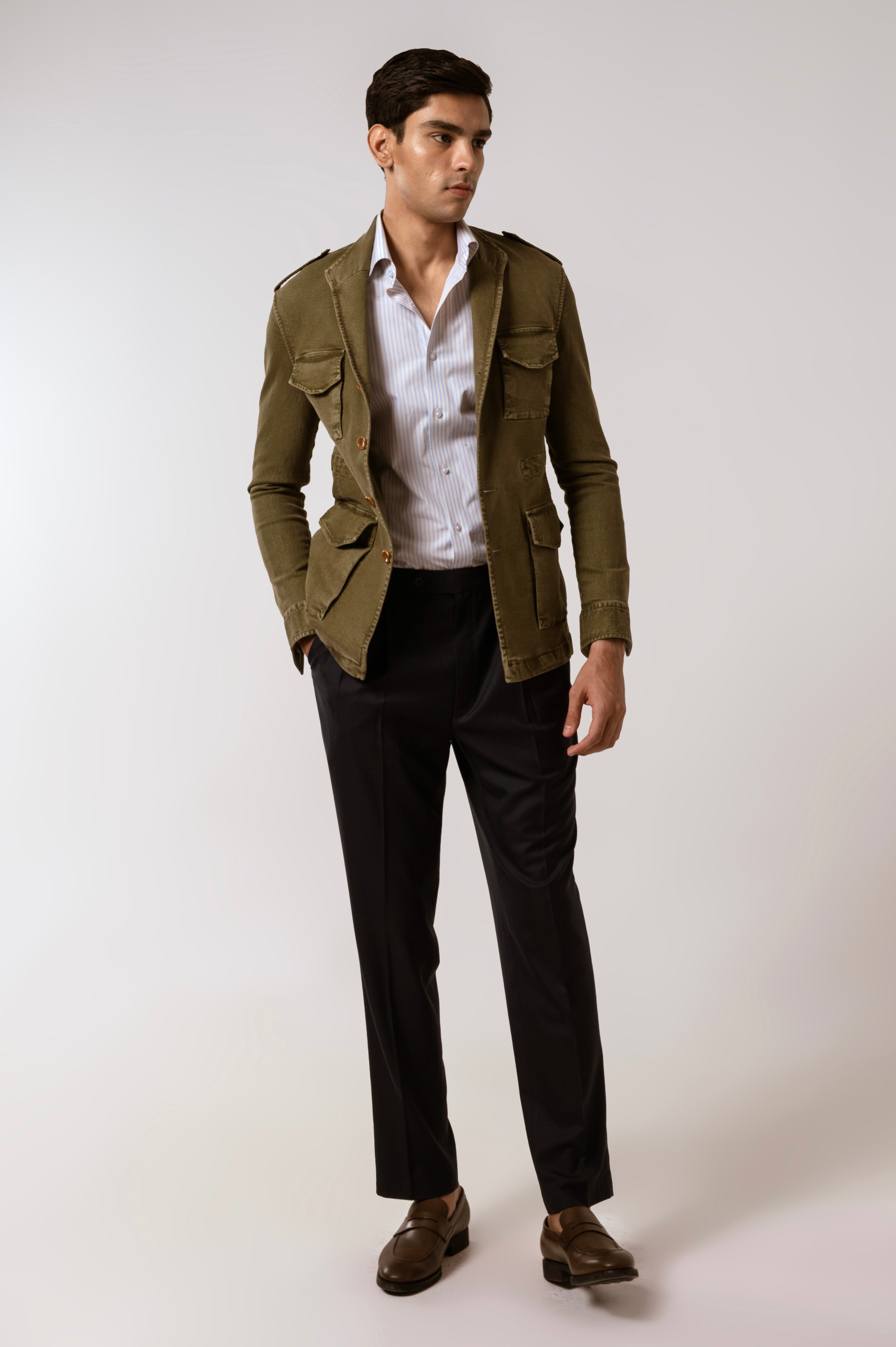 Raam Jacket in Green Denim