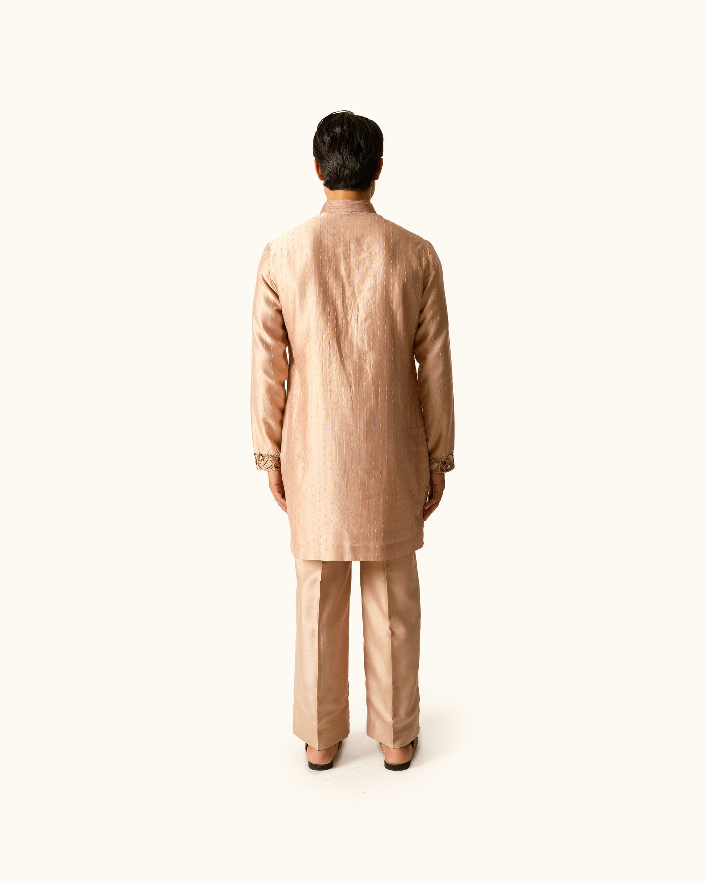 Rose Gold Kurta Set in Chanderi Silk