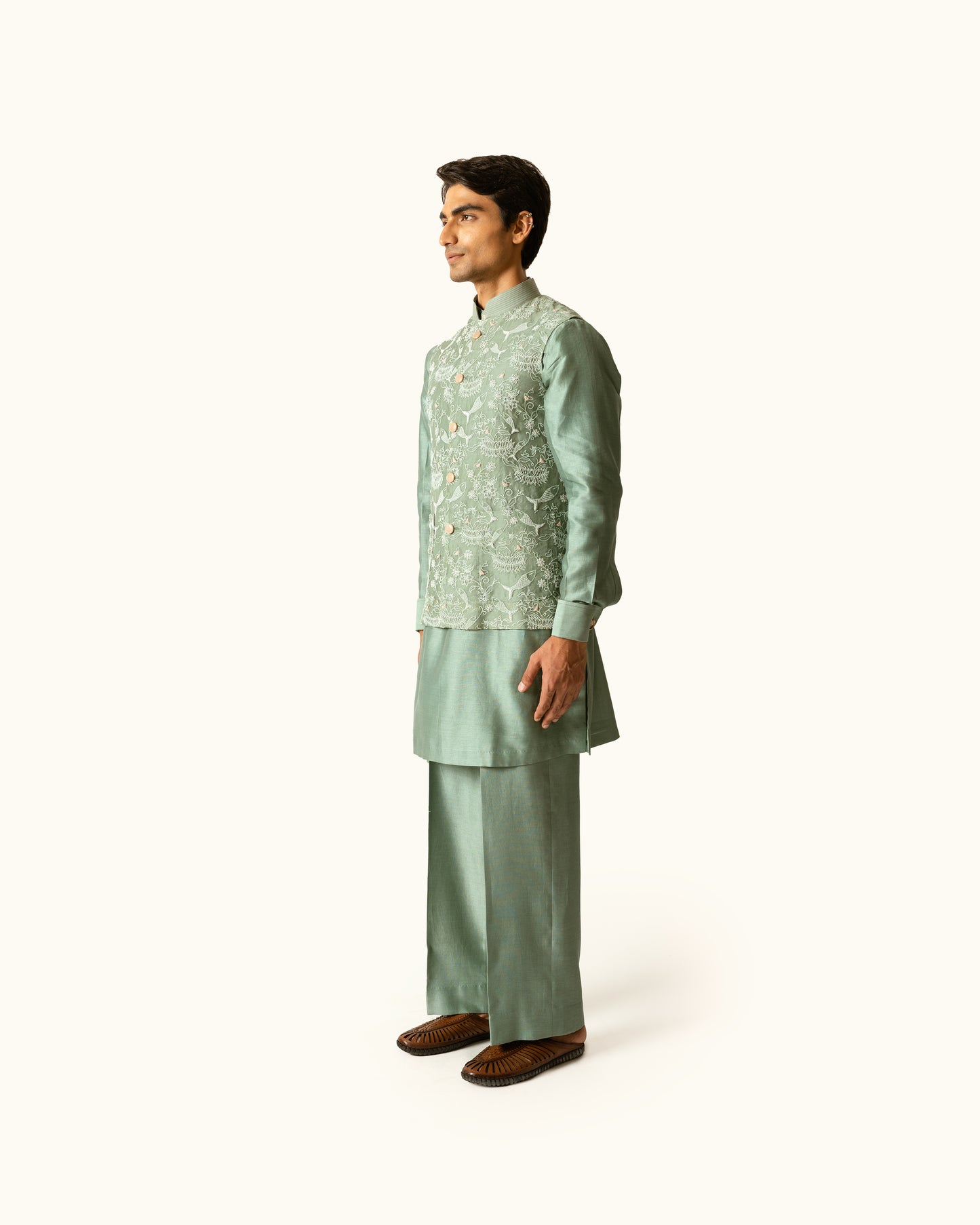 Sage Green Fish Sadri