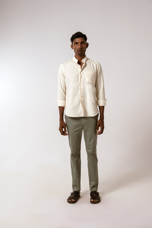 Corduroy Shirt in Ecru