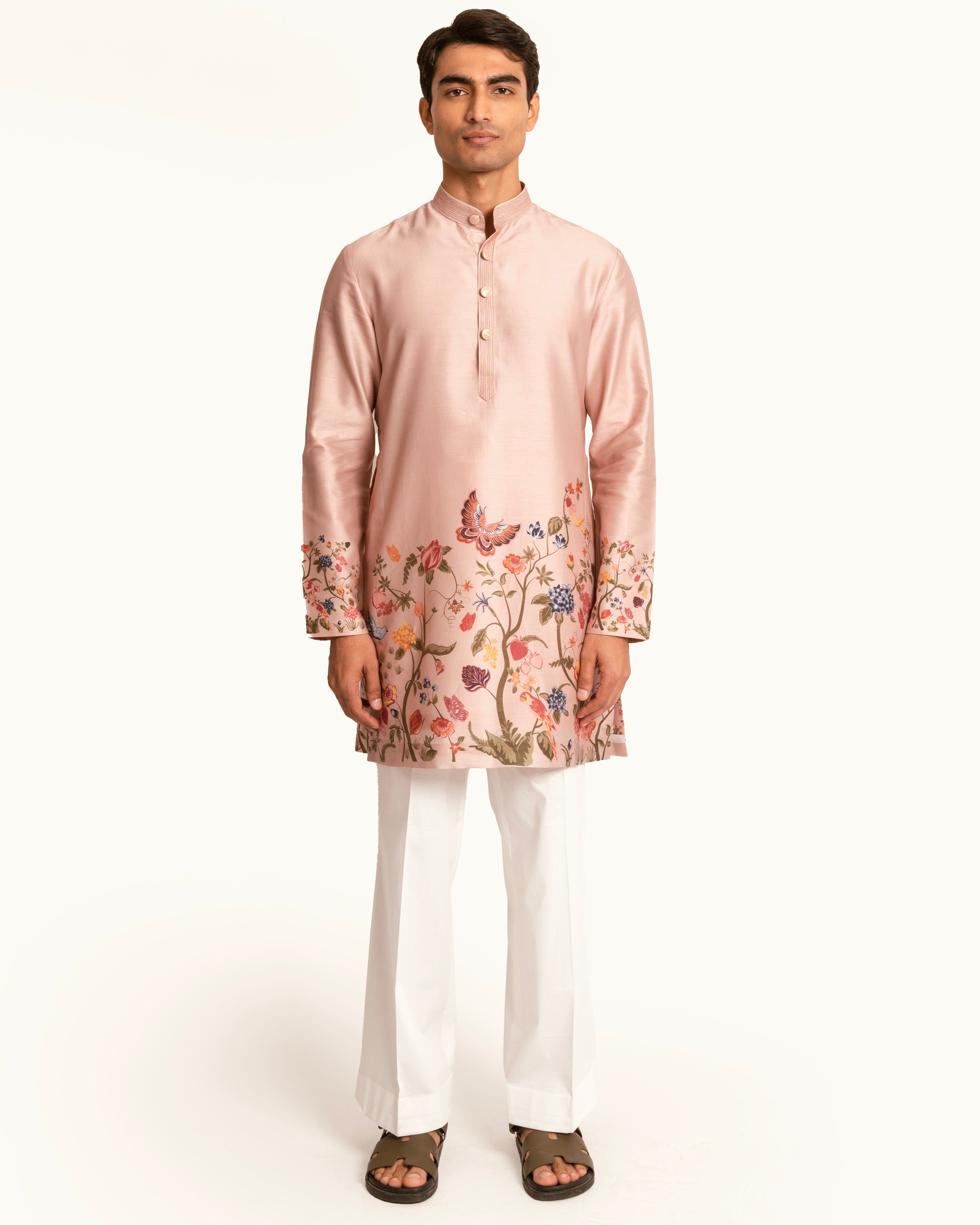 Rose Gold Large Floral Printed Kurta Set