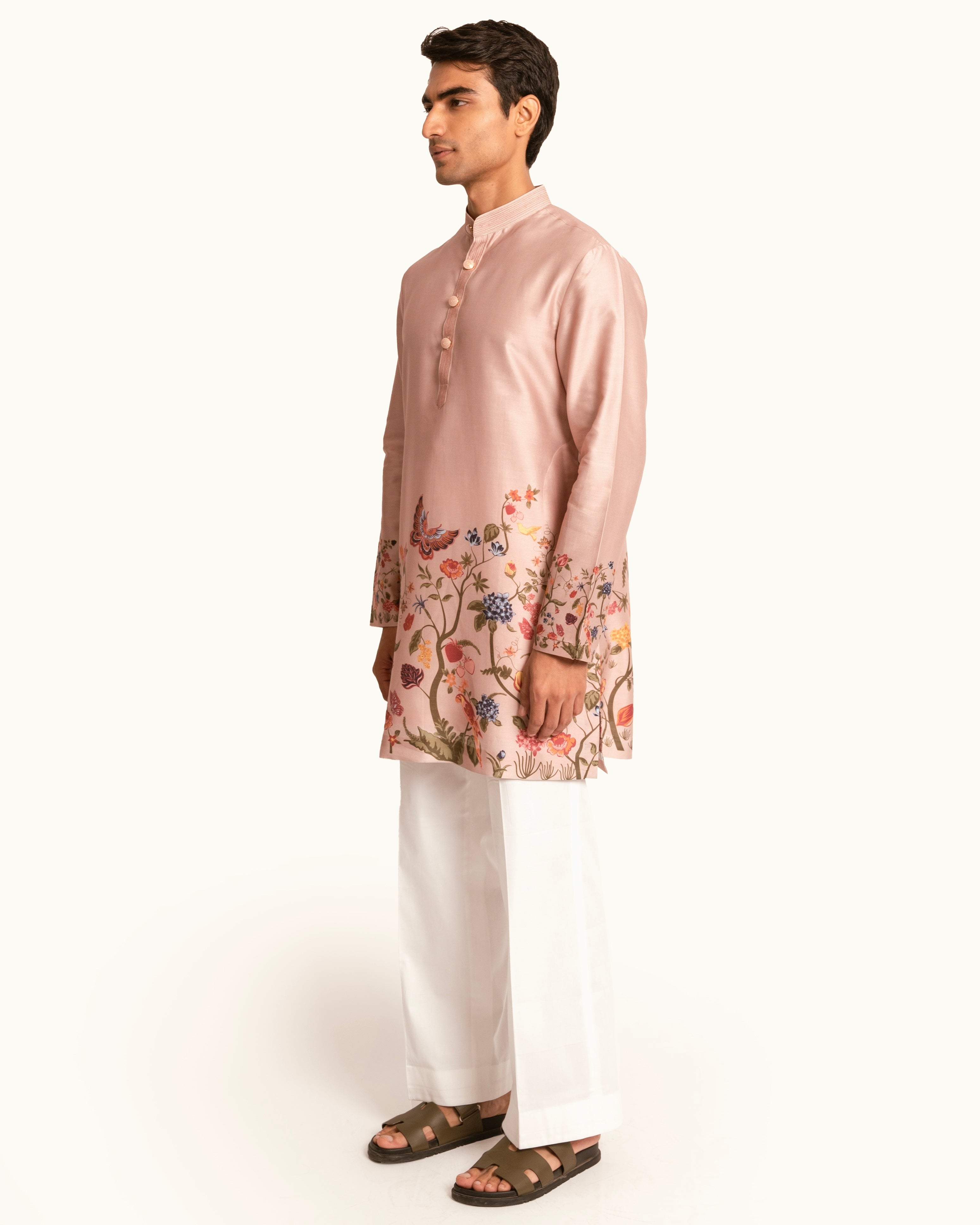 Rose Gold Large Floral Printed Kurta Set