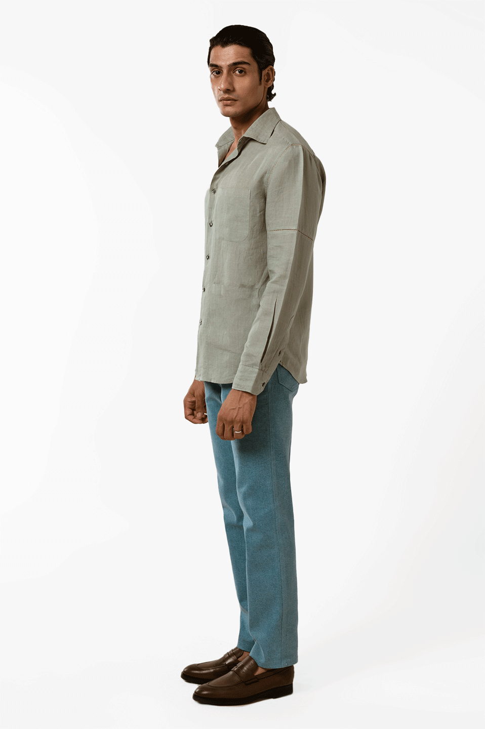 Linen shirt in sage Green