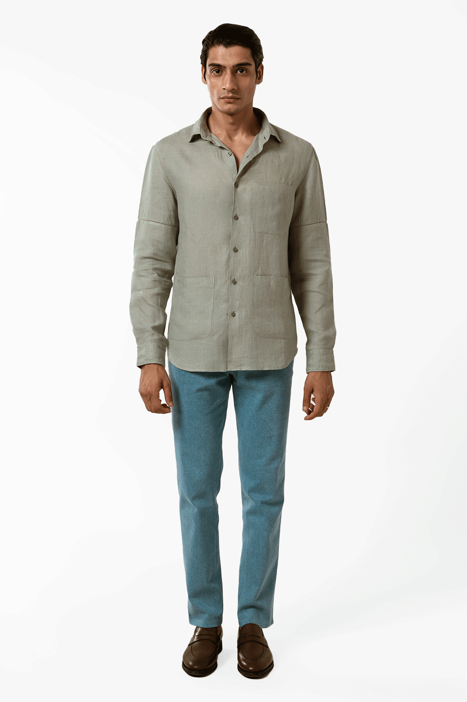Linen shirt in sage Green