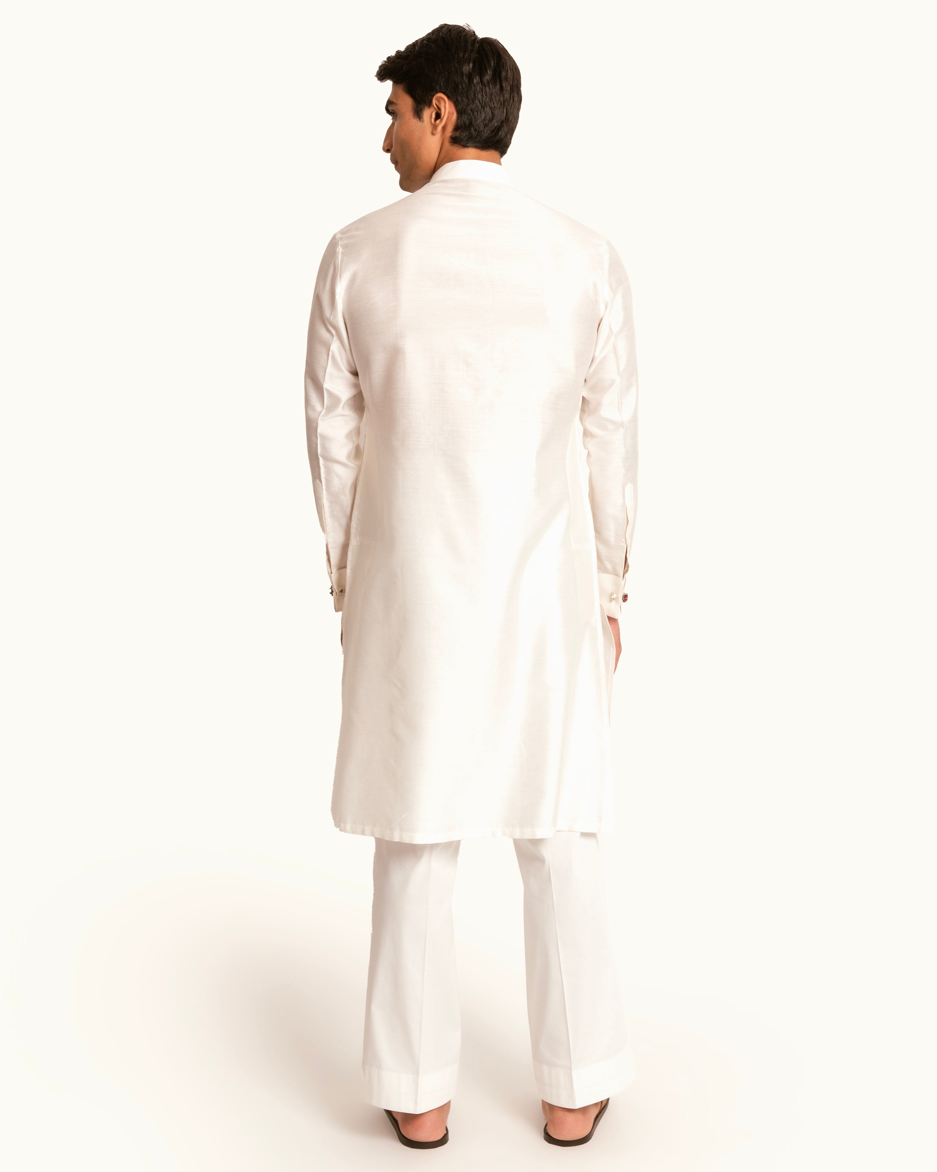 Ivory Chanderi Silk Kurta Set