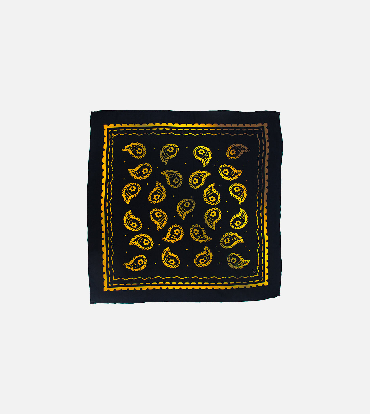 Black Paisley pocket square