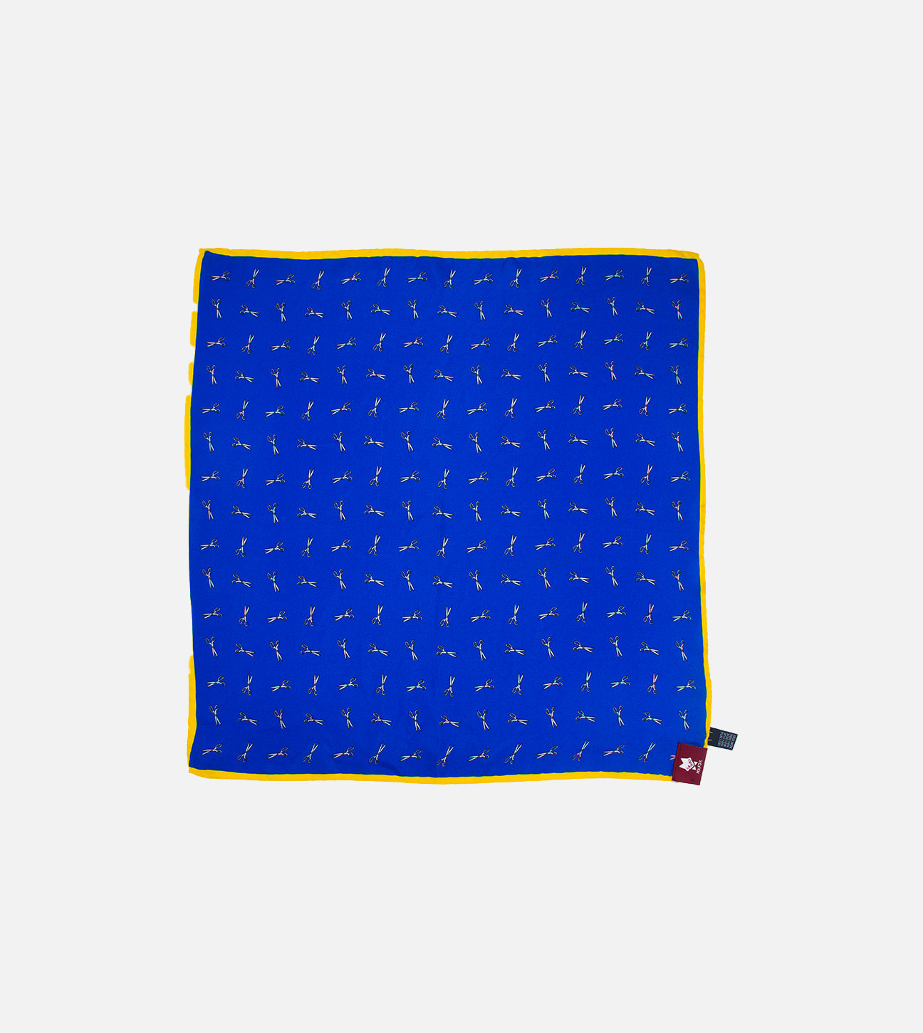 Blue scissors pocket square