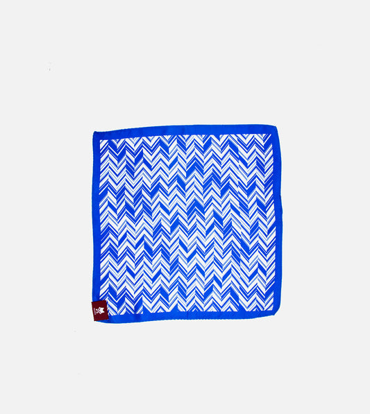 Indigo herringbone print