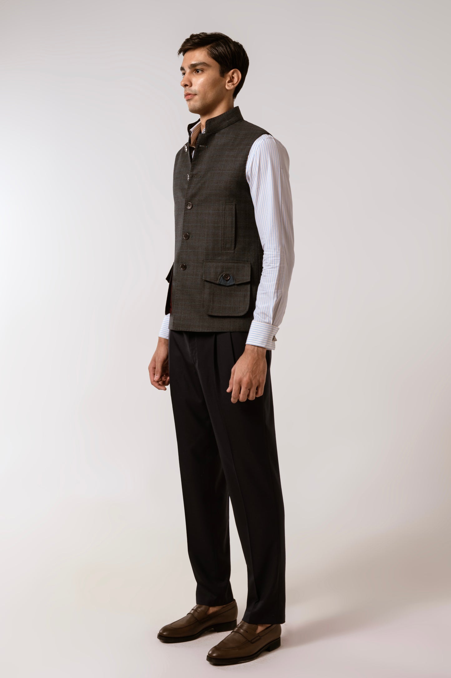 Sadri In Grey Tropical Wool